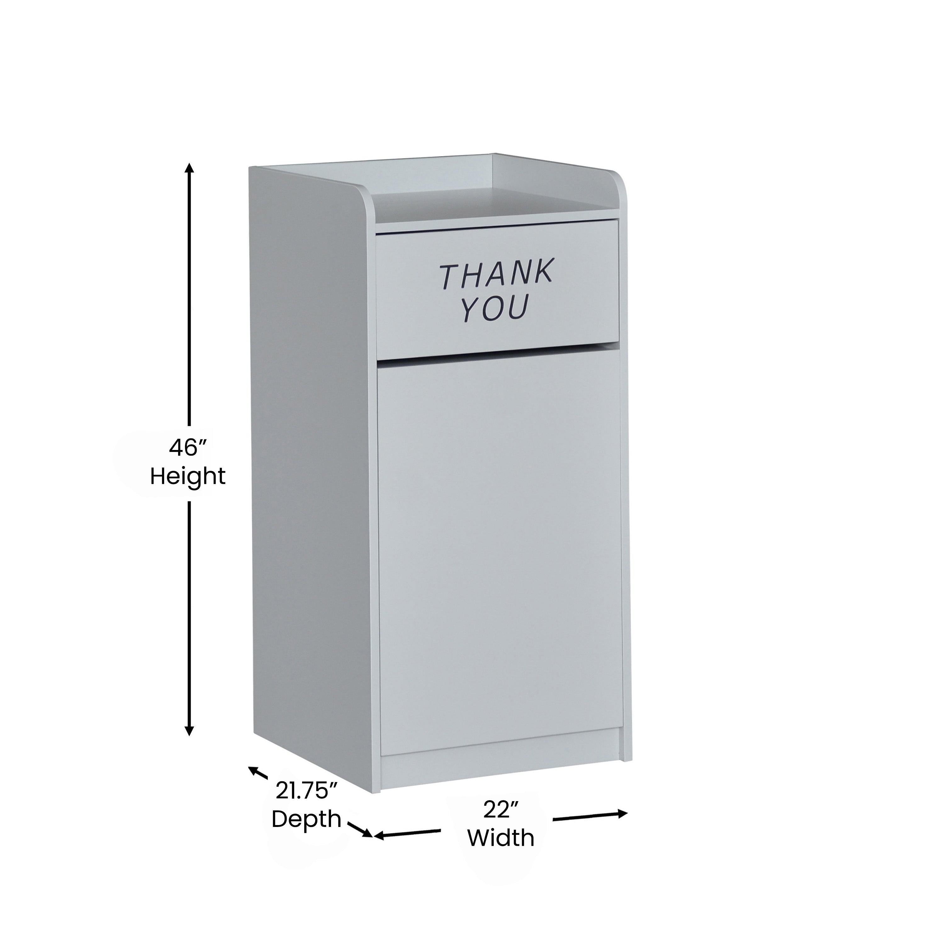 Sony Wood Tray Top Receptacle in Gray