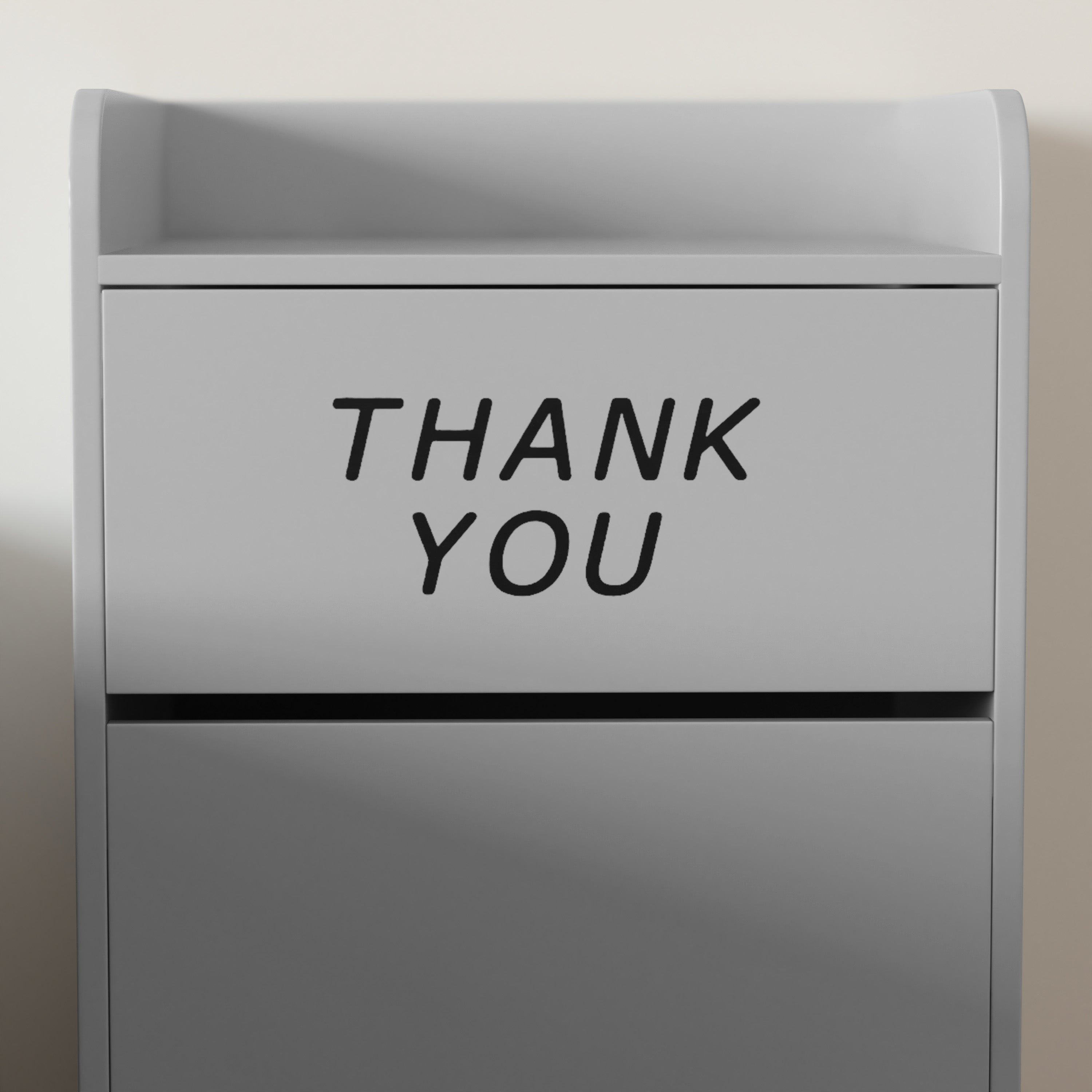 Sony Wood Tray Top Receptacle in Gray
