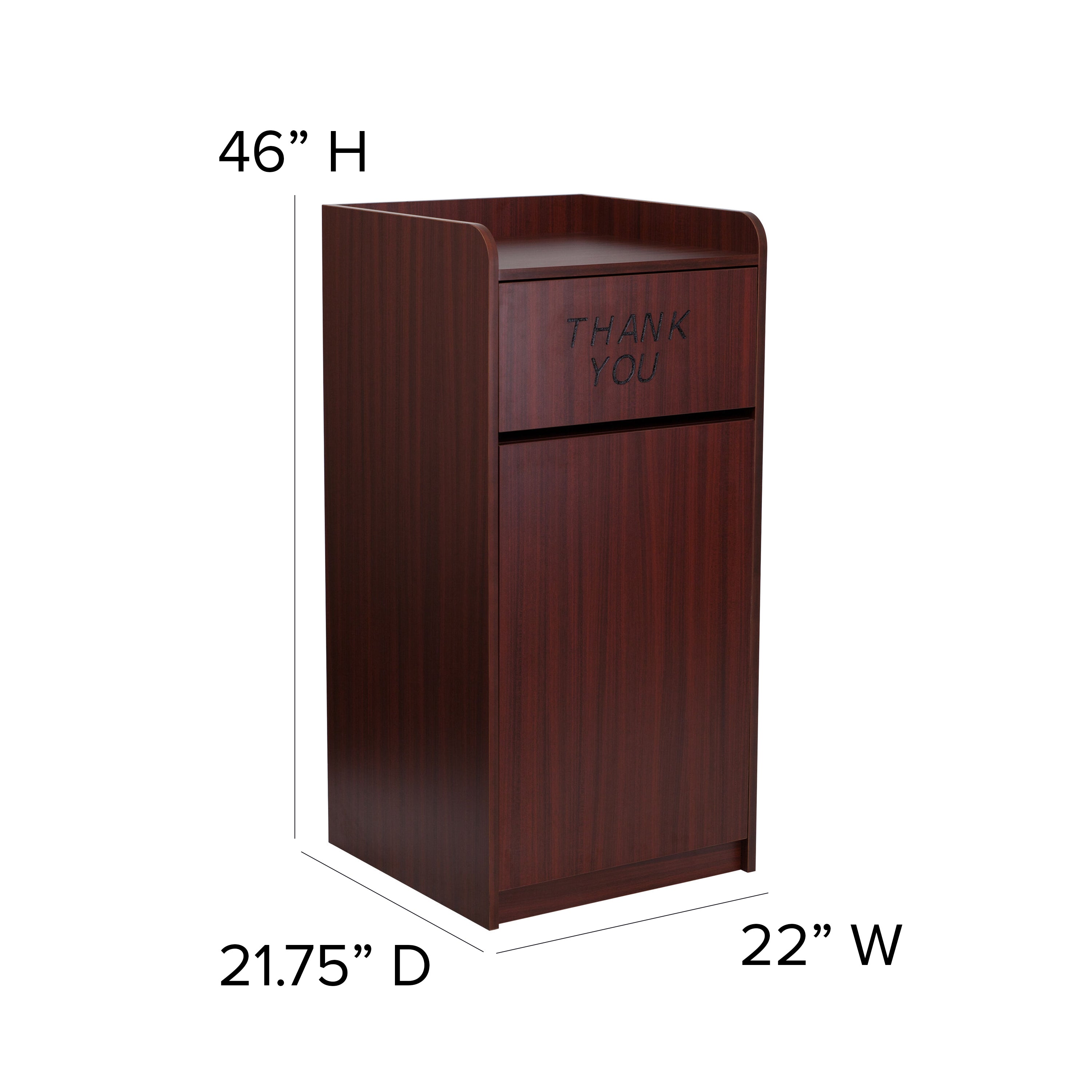 Sony Wood Tray Top Receptacle in Mahogany