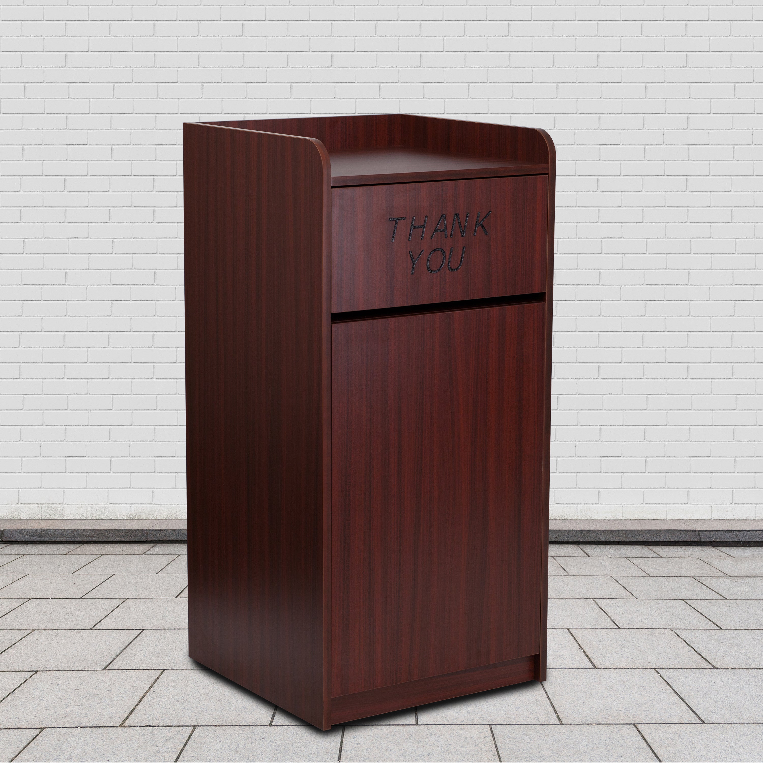 Sony Wood Tray Top Receptacle in Mahogany
