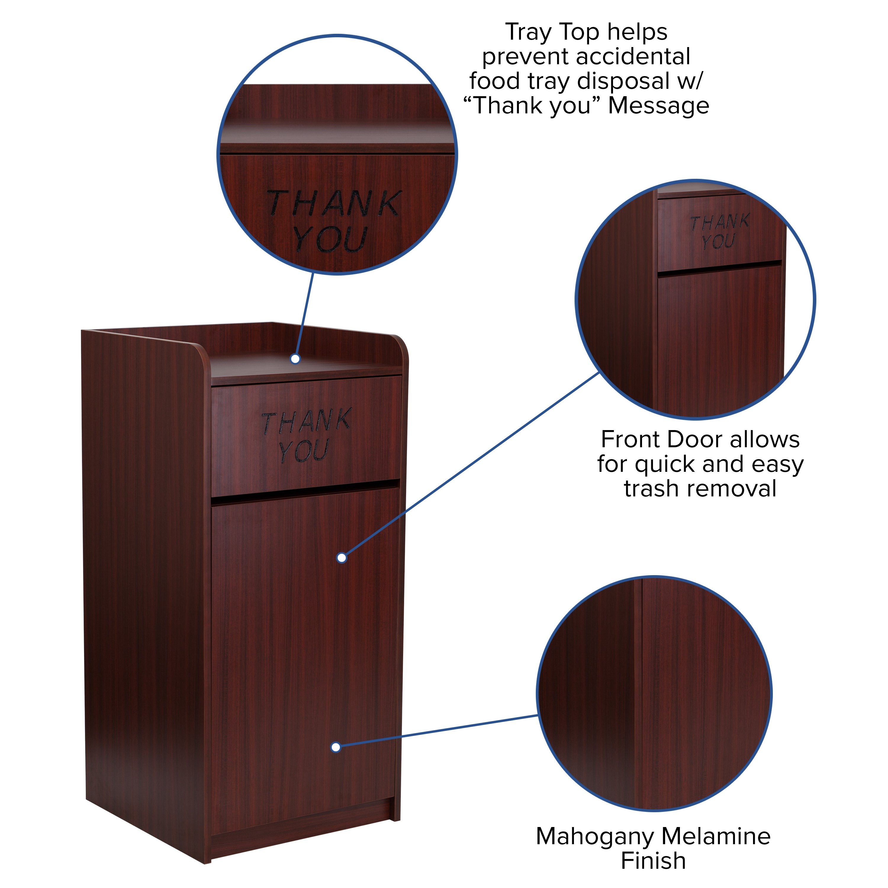 Sony Wood Tray Top Receptacle in Mahogany