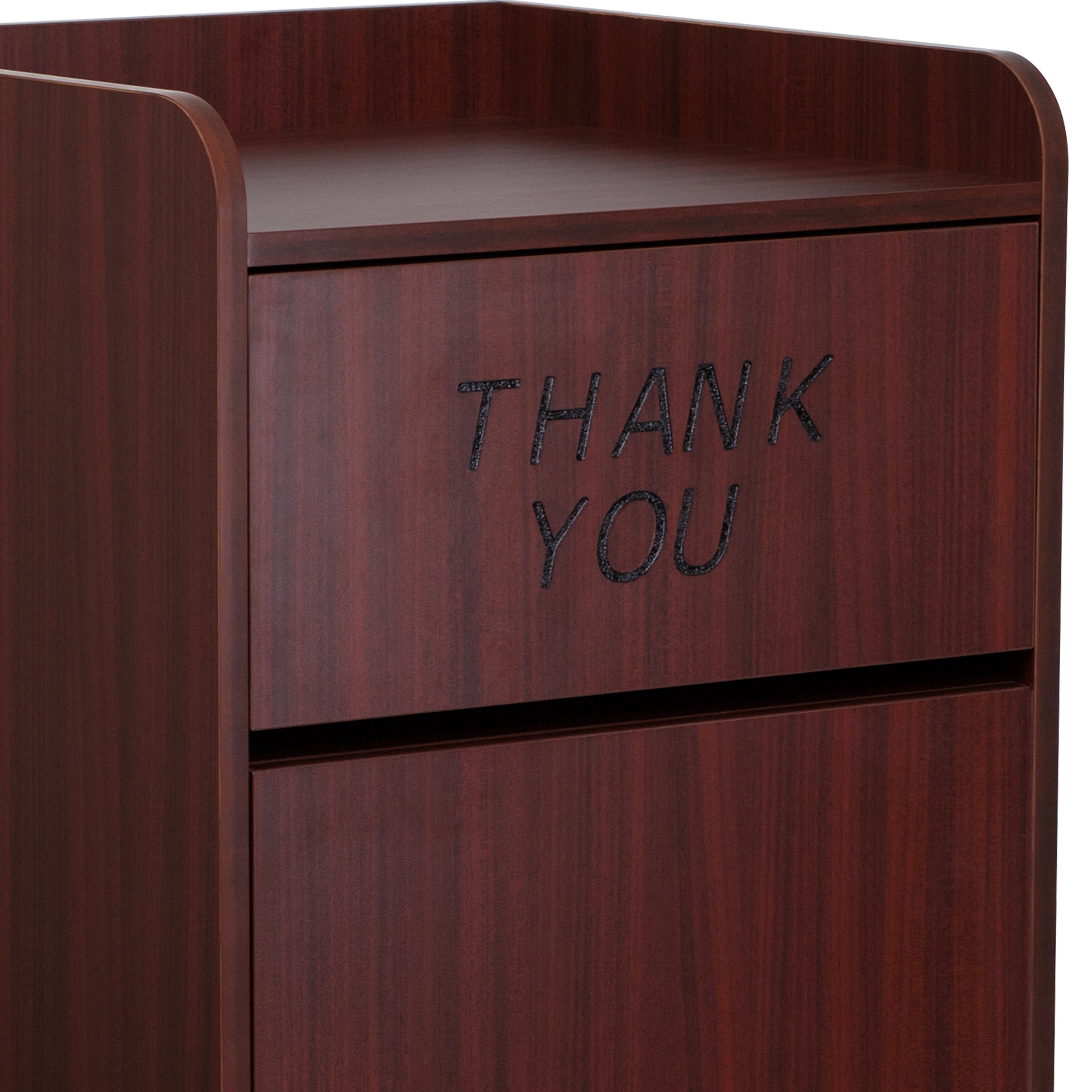 Sony Wood Tray Top Receptacle in Mahogany