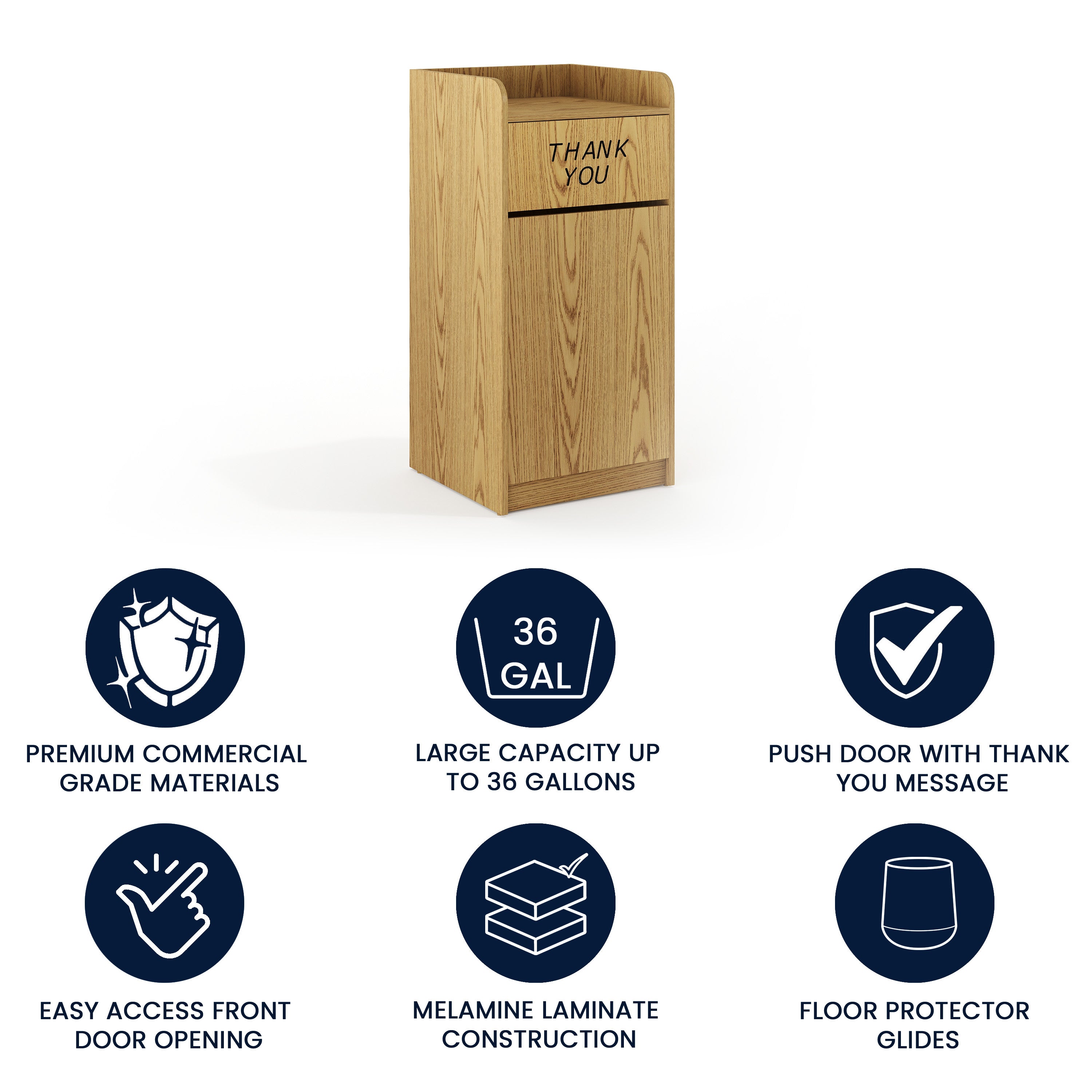 Sony Wood Tray Top Receptacle in Oak
