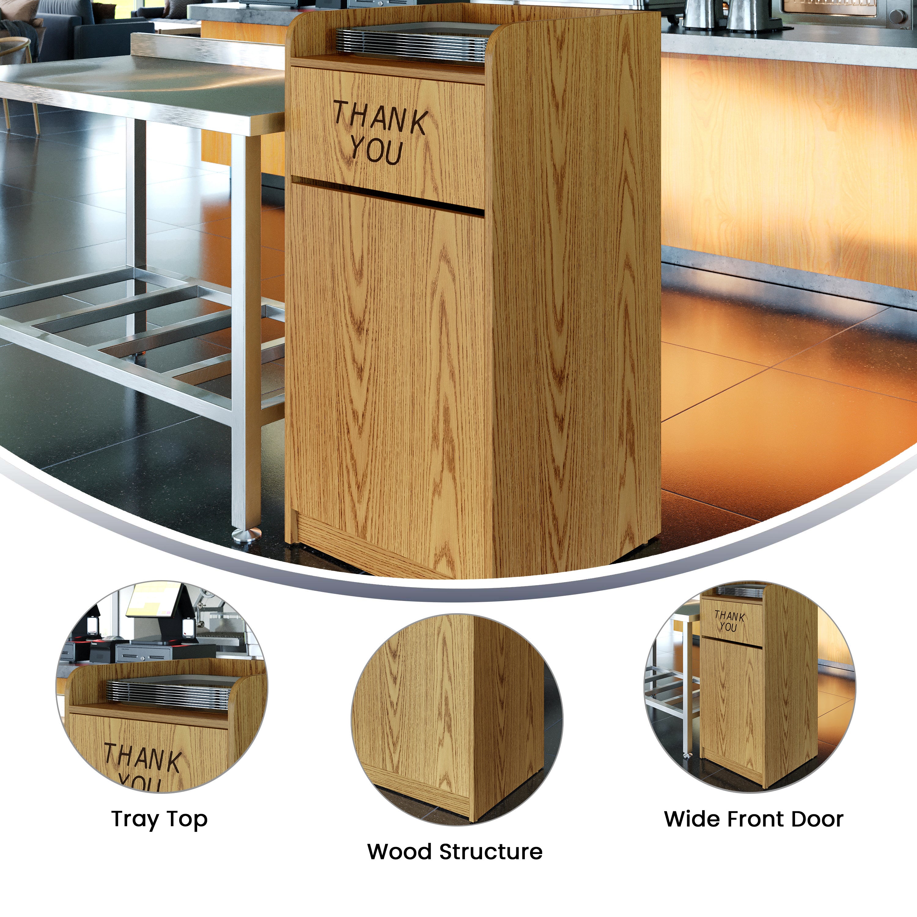 Sony Wood Tray Top Receptacle in Oak
