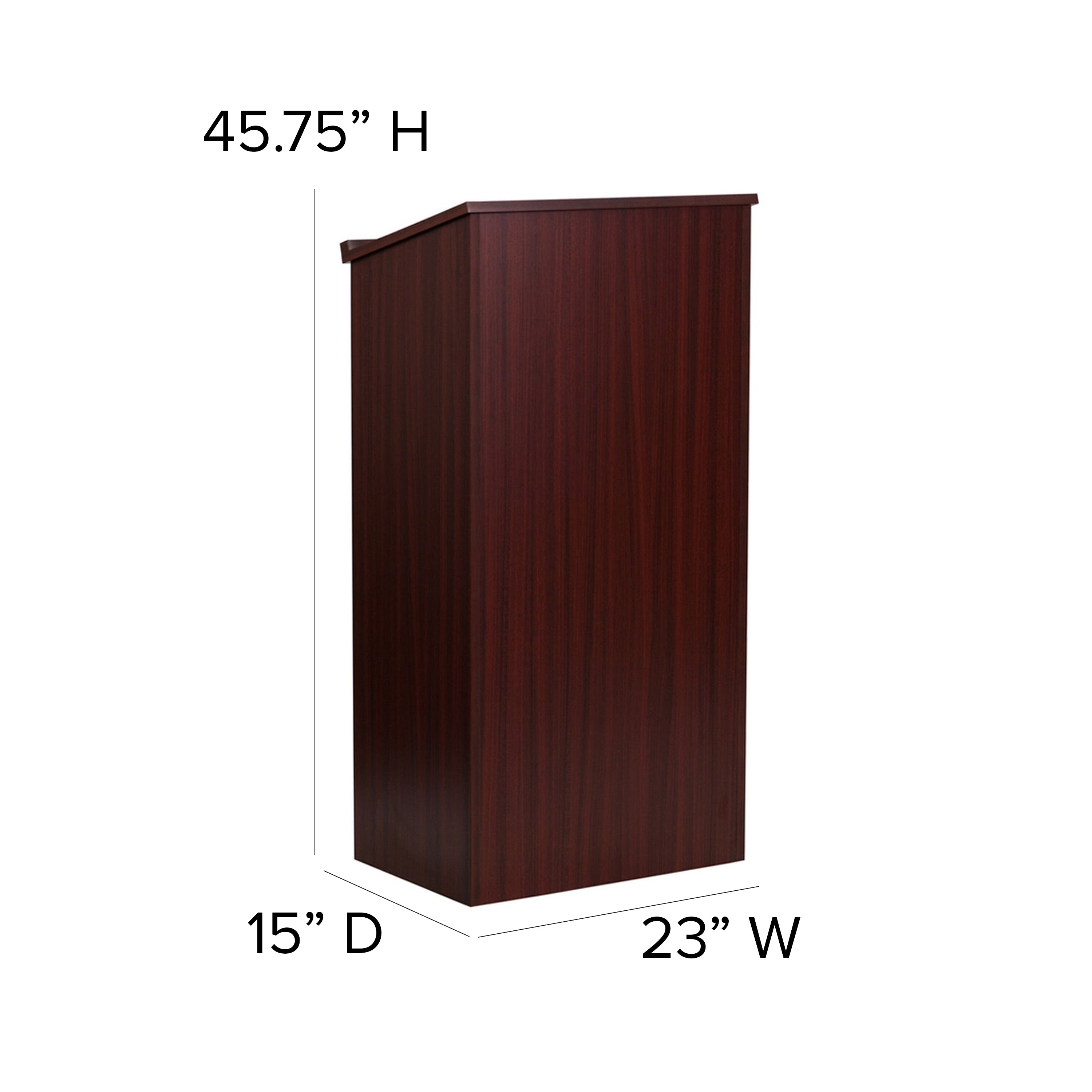 Mysta Stand-Up Wood Lectern in Mahogany