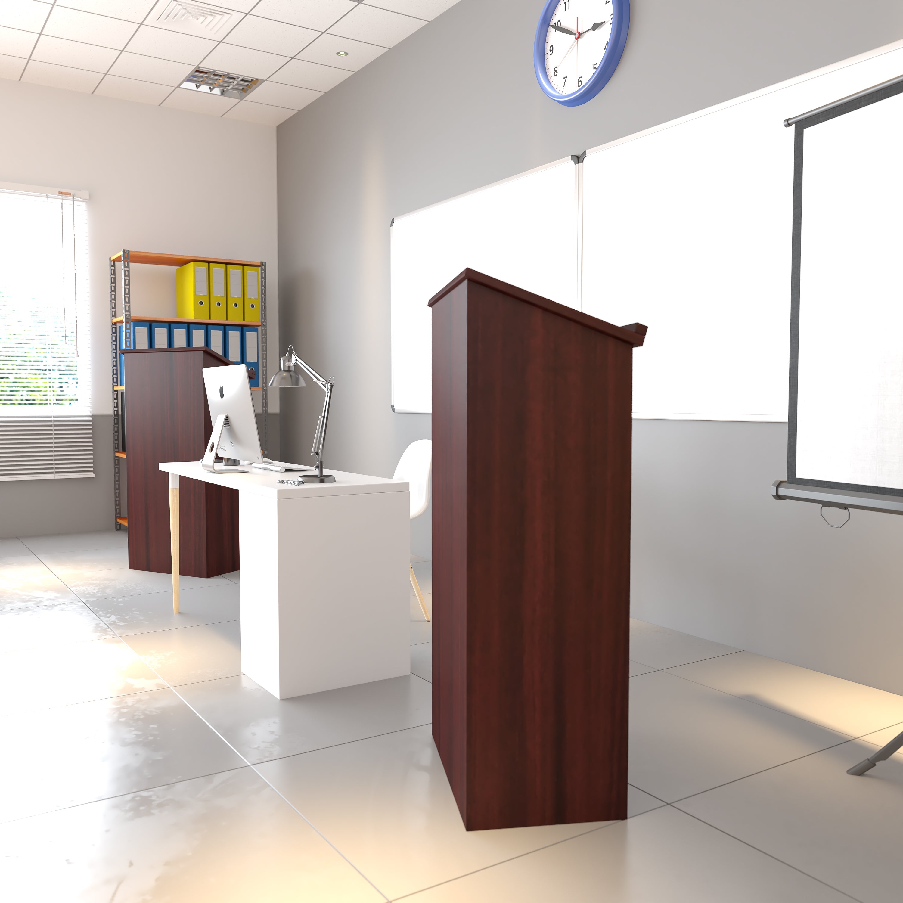 Mysta Stand-Up Wood Lectern in Mahogany