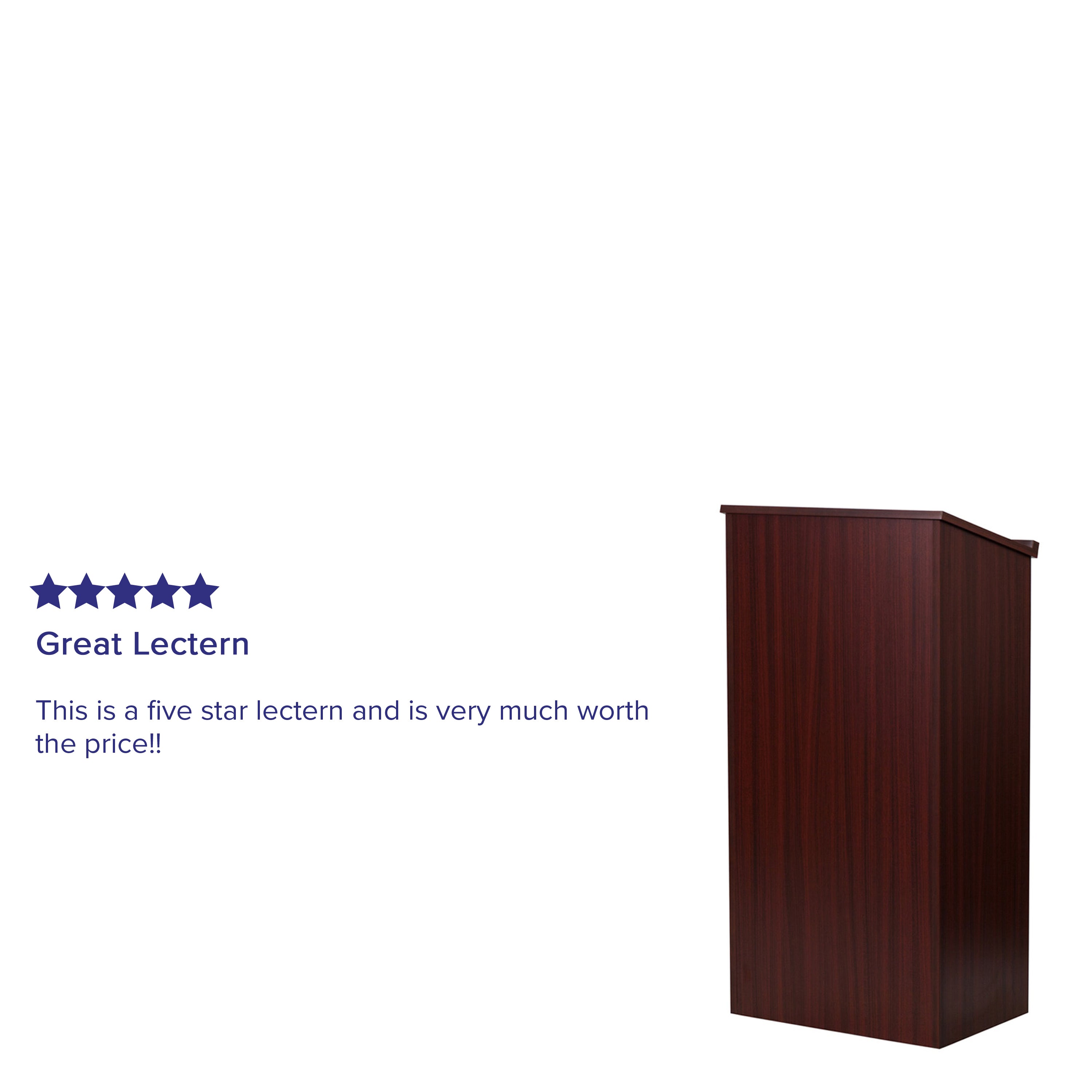 Mysta Stand-Up Wood Lectern in Mahogany