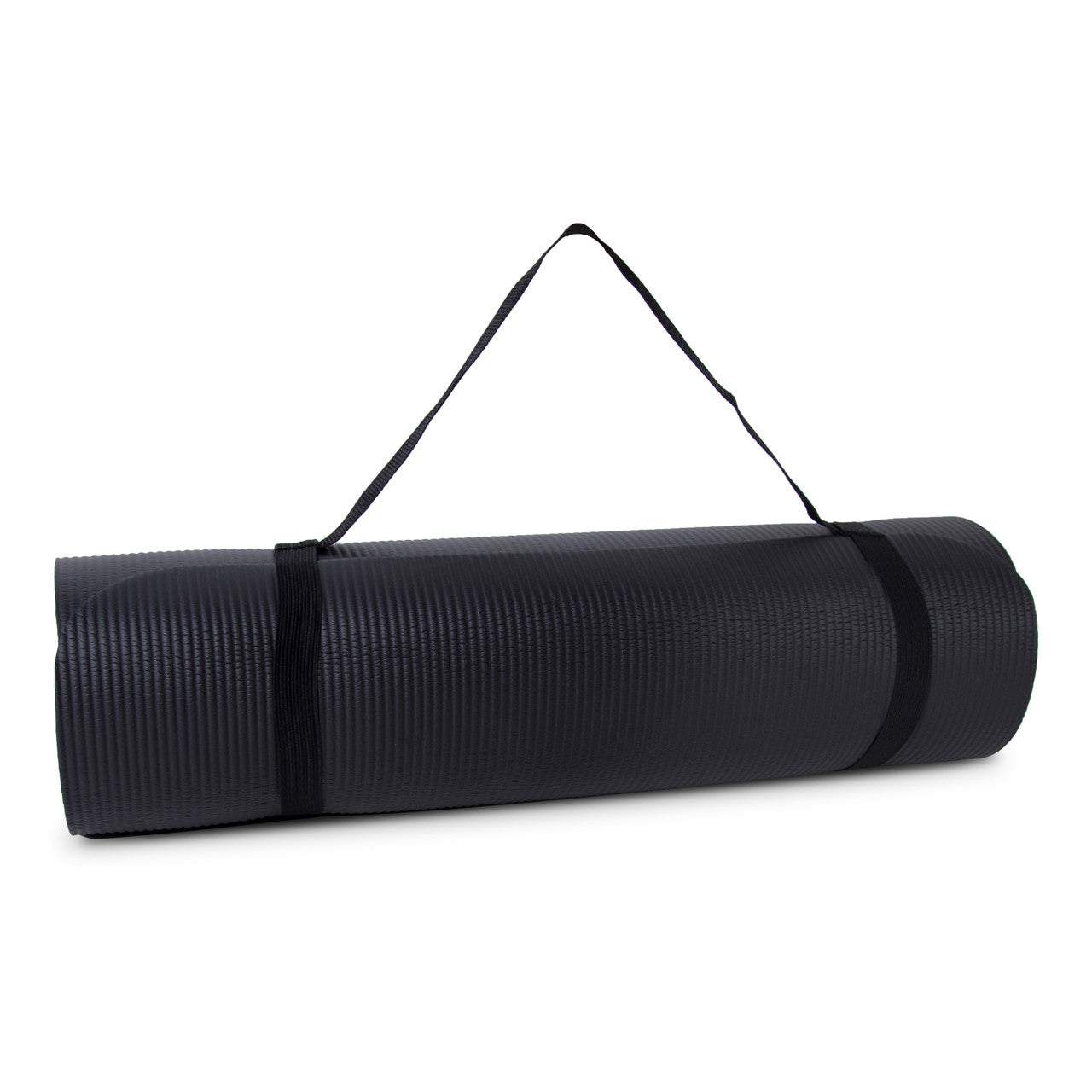 Exercise Mat with strap, High Density 68"x24"-BLACK