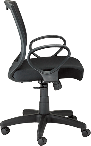Office Chair With Maze Loop Arms - Black Fabric