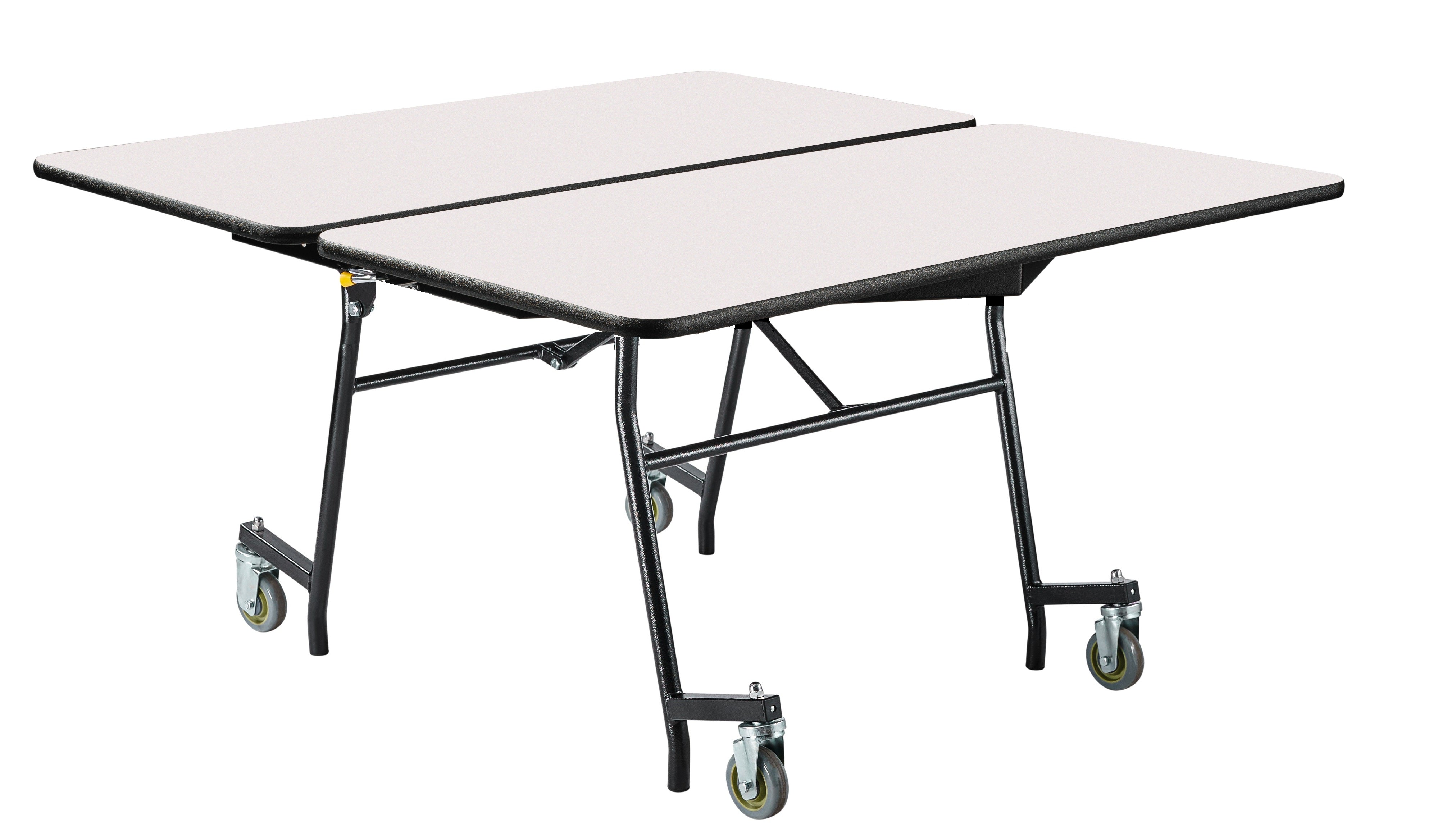 NPS® Mobile Cafeteria Table, 60" Square, Plywood Core, Edge Type: ProtectEdge, Frame Type: Textured Black (Specify Laminate Color and Height)