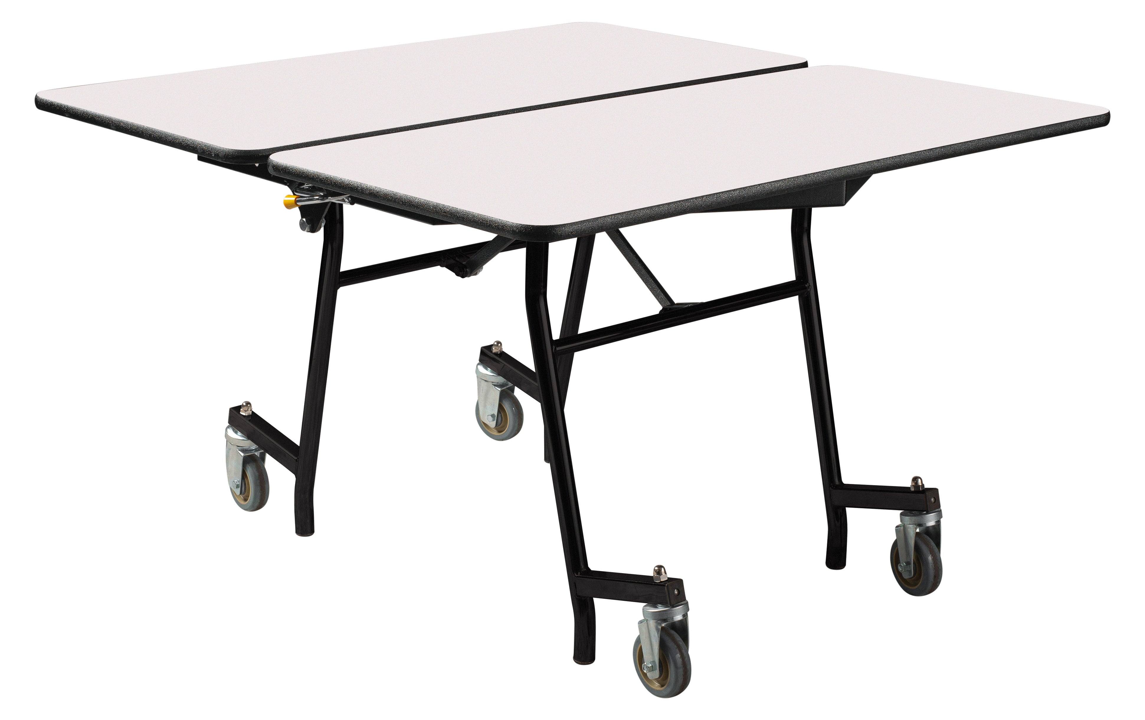 NPS® Mobile Cafeteria Table, 48" Square, Plywood Core, Edge Type: ProtectEdge, Frame Type: Textured Black (Specify Laminate Color and Height)