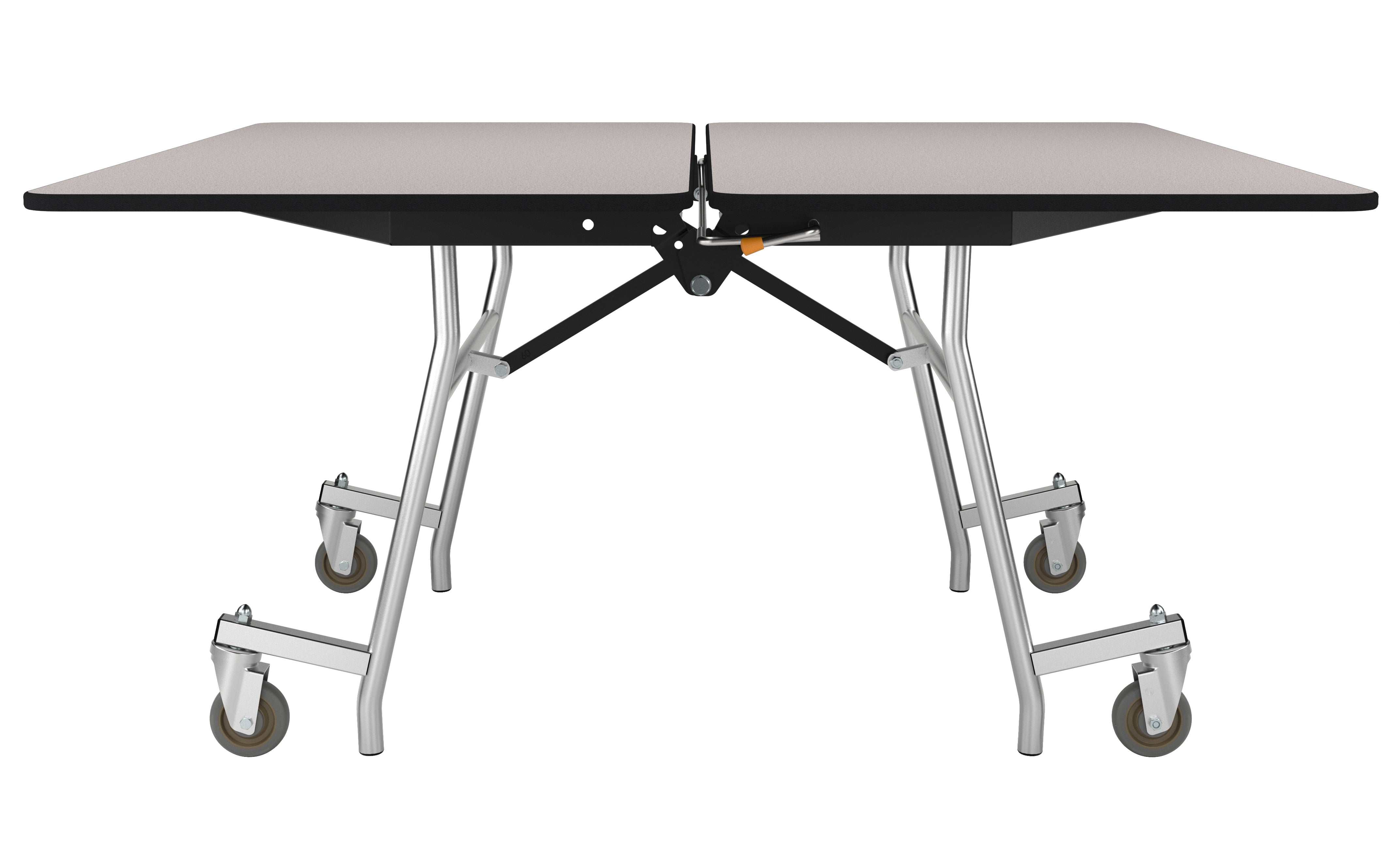 NPS® Mobile Cafeteria Table, 60" Square, Plywood Core, Edge Type: ProtectEdge, Frame Type: Chrome (Specify Laminate Color and Height)