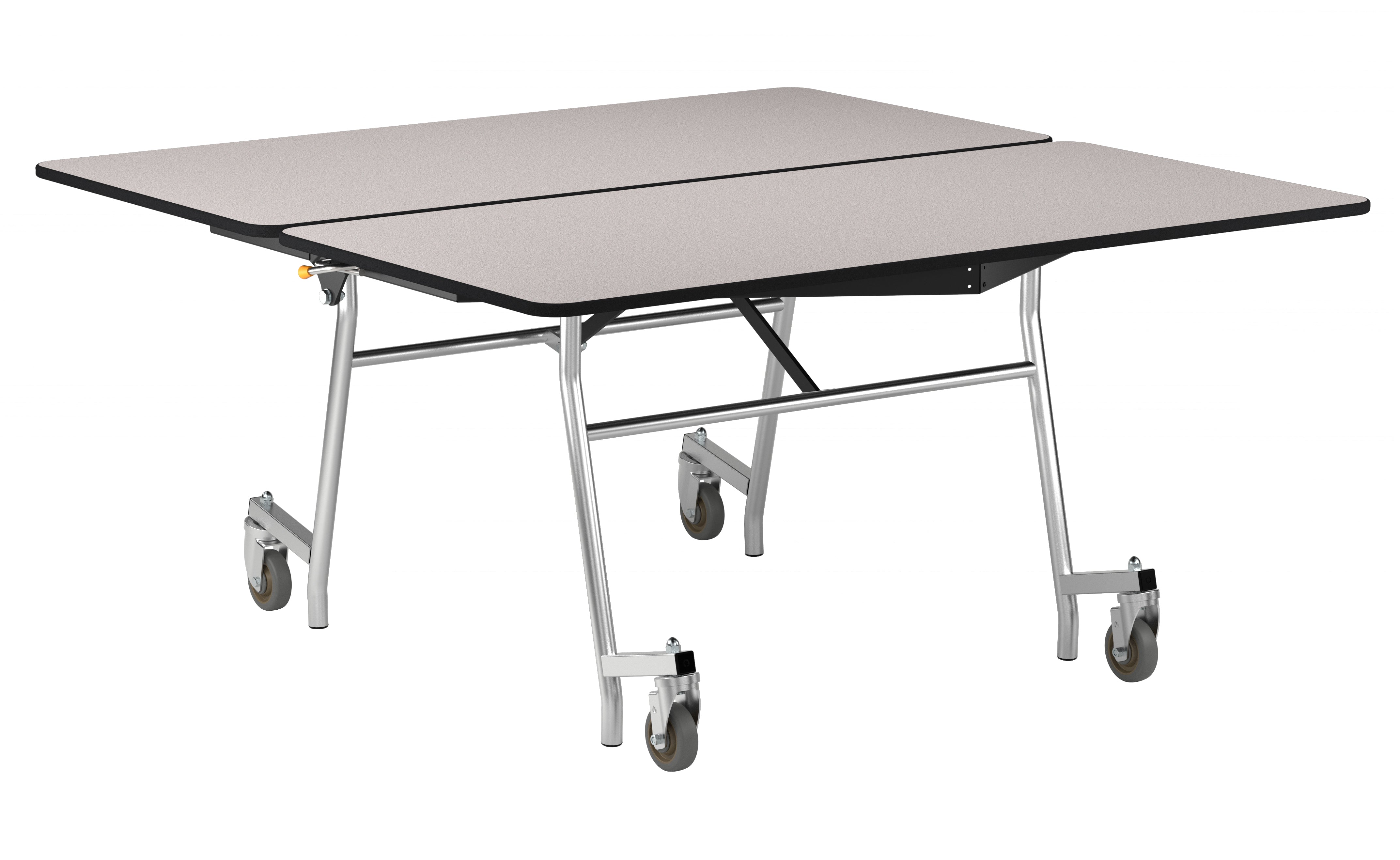 NPS® Mobile Cafeteria Table, 48" Square, Plywood Core, Edge Type: ProtectEdge, Frame Type: Chrome (Specify Laminate Color and Height)
