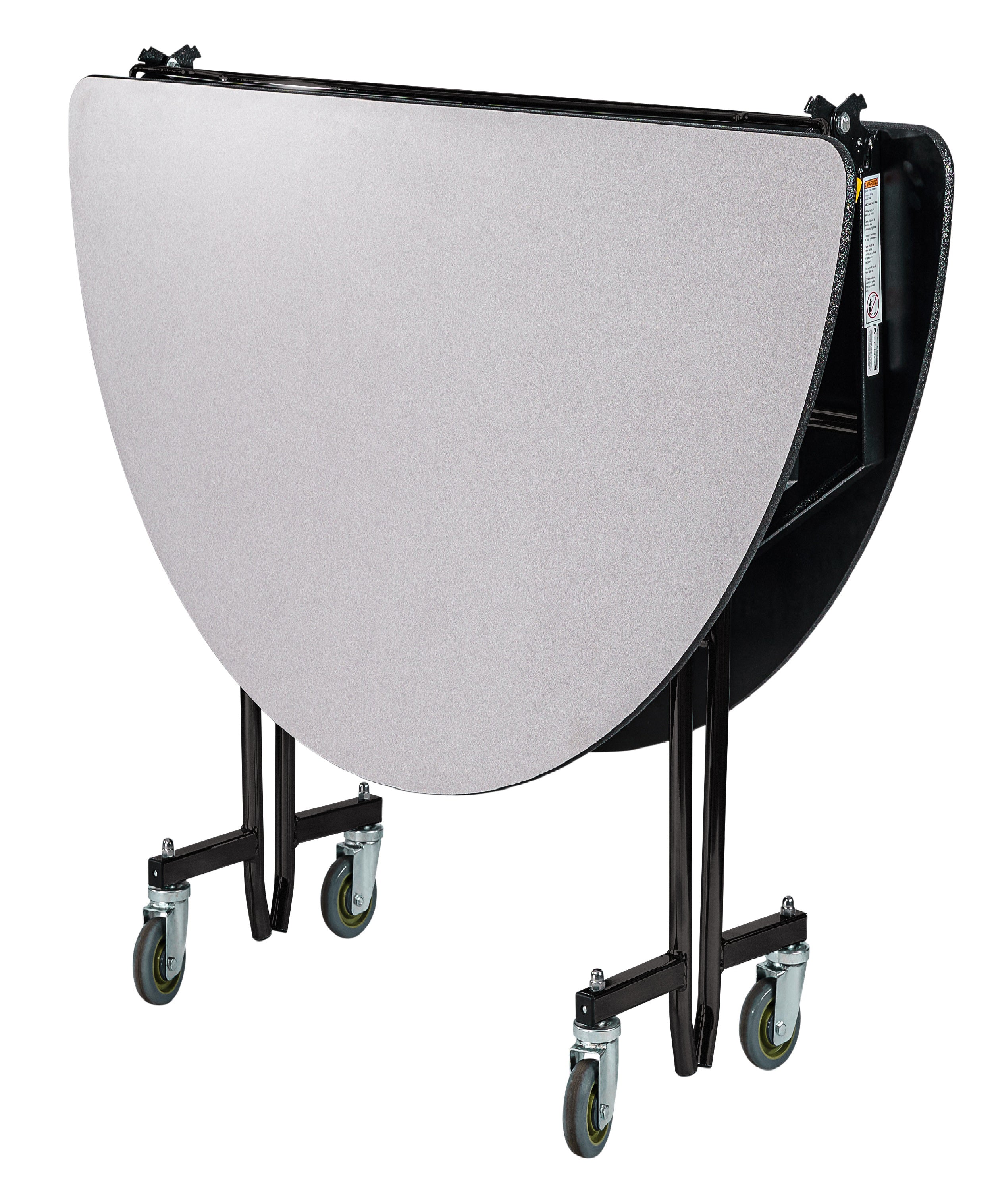 NPS® Mobile Cafeteria Table, 72" Oval, Particleboard Core, Edge Type: Vinyl T-Mold, Frame Type: Textured Black (Specify Laminate Color and Height)