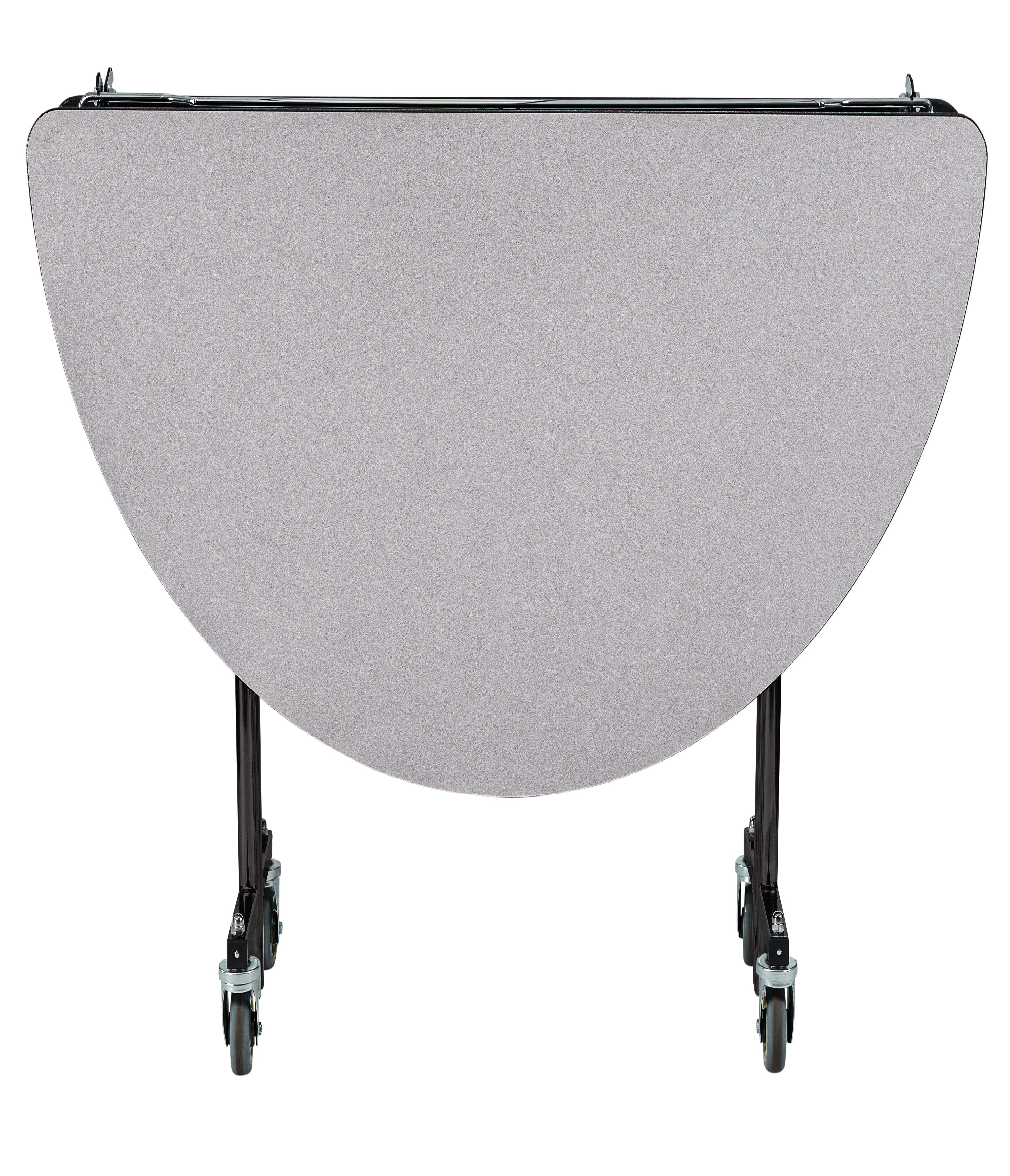 NPS® Mobile Cafeteria Table, 72" Oval, Plywood Core, Edge Type: ProtectEdge, Frame Type: Textured Black (Specify Laminate Color and Height)