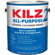 KILZ 2 Latex Interior/Exterior Sealer Stain Blocking Primer, White, 1 Gal.