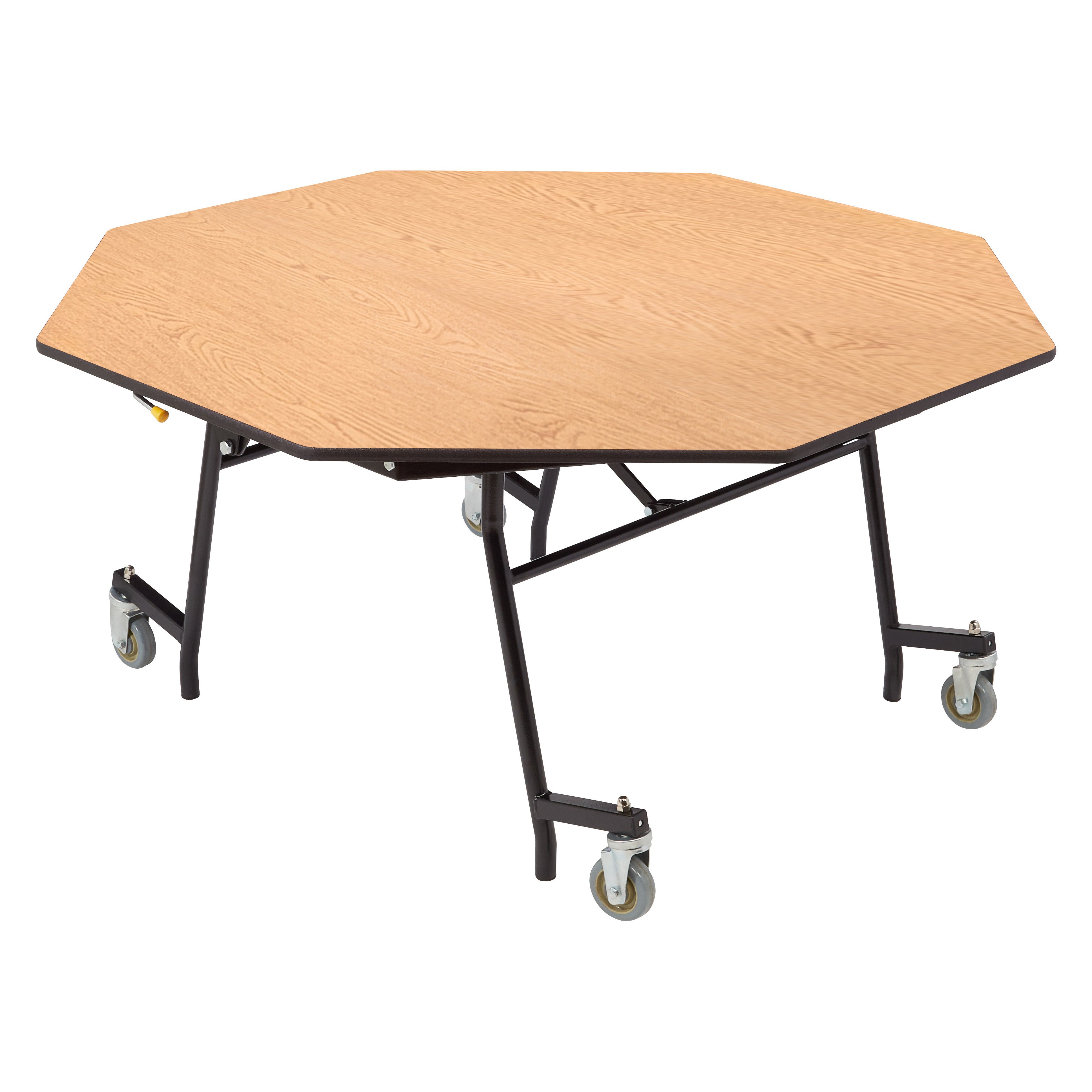 NPS® Mobile EasyFold Table, 60" Octagon, Particleboard Core, Edge Type: Edge Banding, Frame Type: Textured Black (Specify Laminate Color and Height)