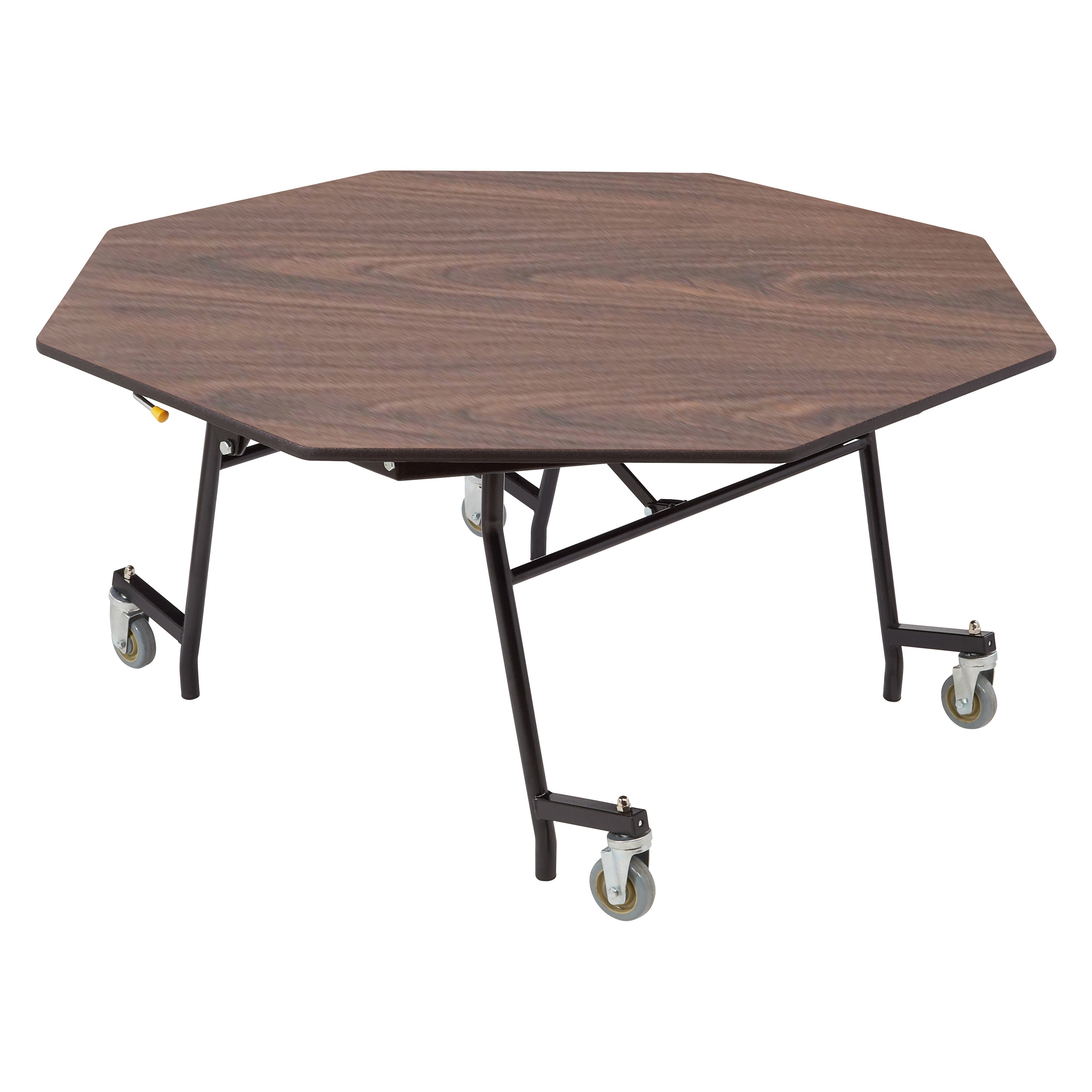 NPS® Mobile EasyFold Table, 60" Octagon, Particleboard Core, Edge Type: Edge Banding, Frame Type: Chrome (Specify Laminate Color and Height)