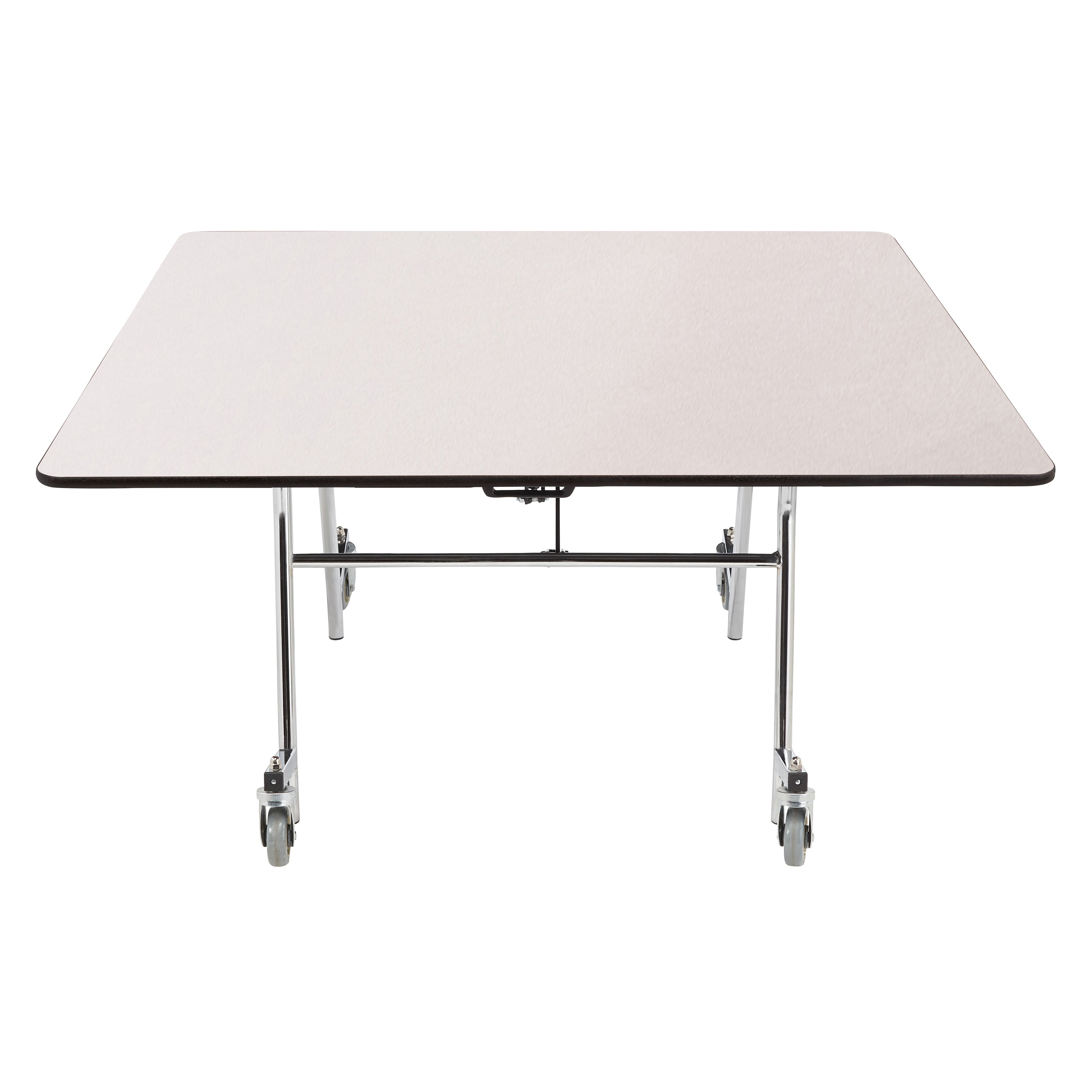 NPS® Mobile EasyFold Table, 60" Square, Plywood Core, Edge Type: Edge Banding, Frame Type: Chrome (Specify Laminate Color and Height)