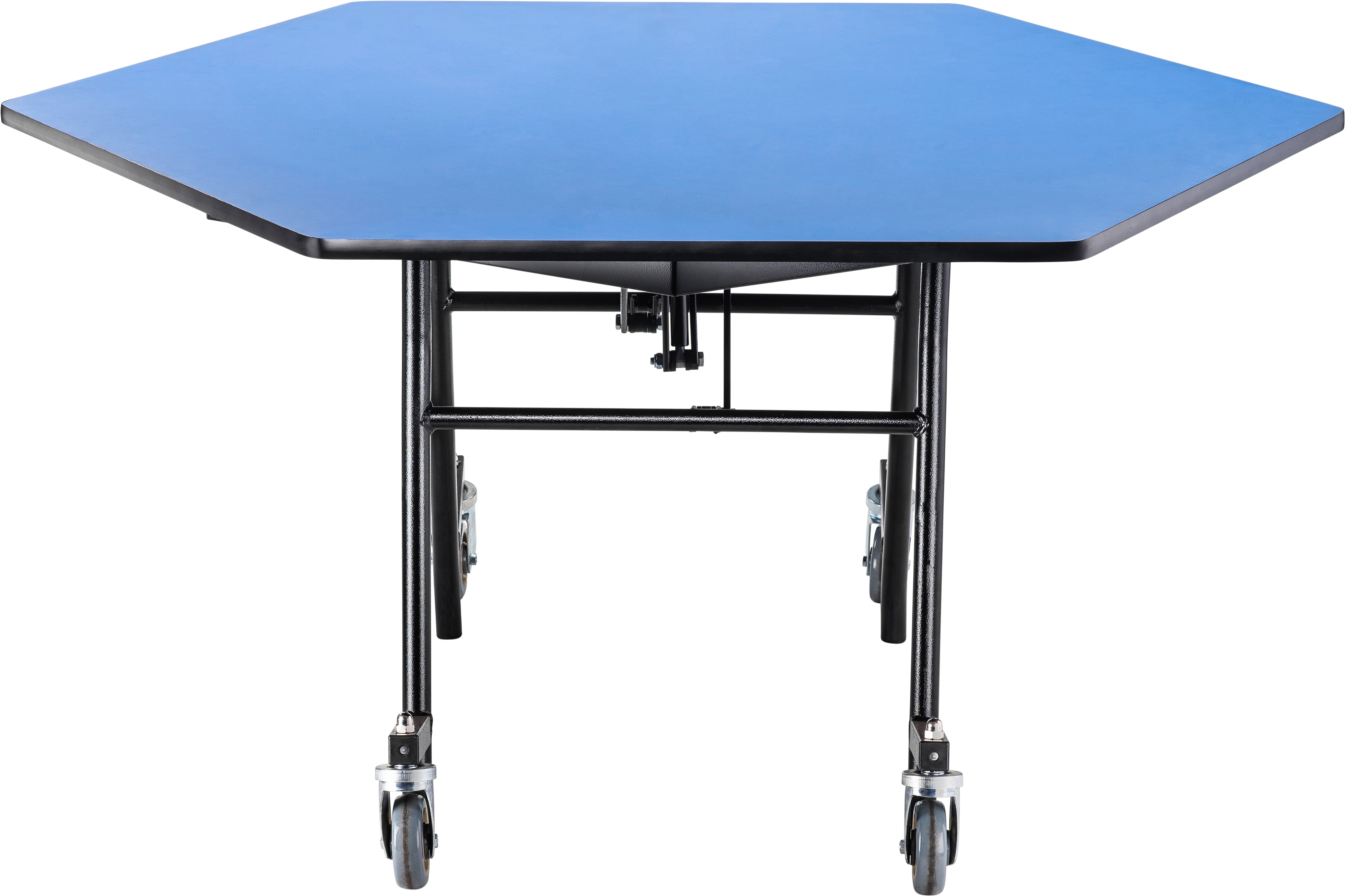NPS® Mobile EasyFold Table, 48" Hexagon, Plywood Core, Edge Type: ProtectEdge, Frame Type: Chrome (Specify Laminate Color and Height)