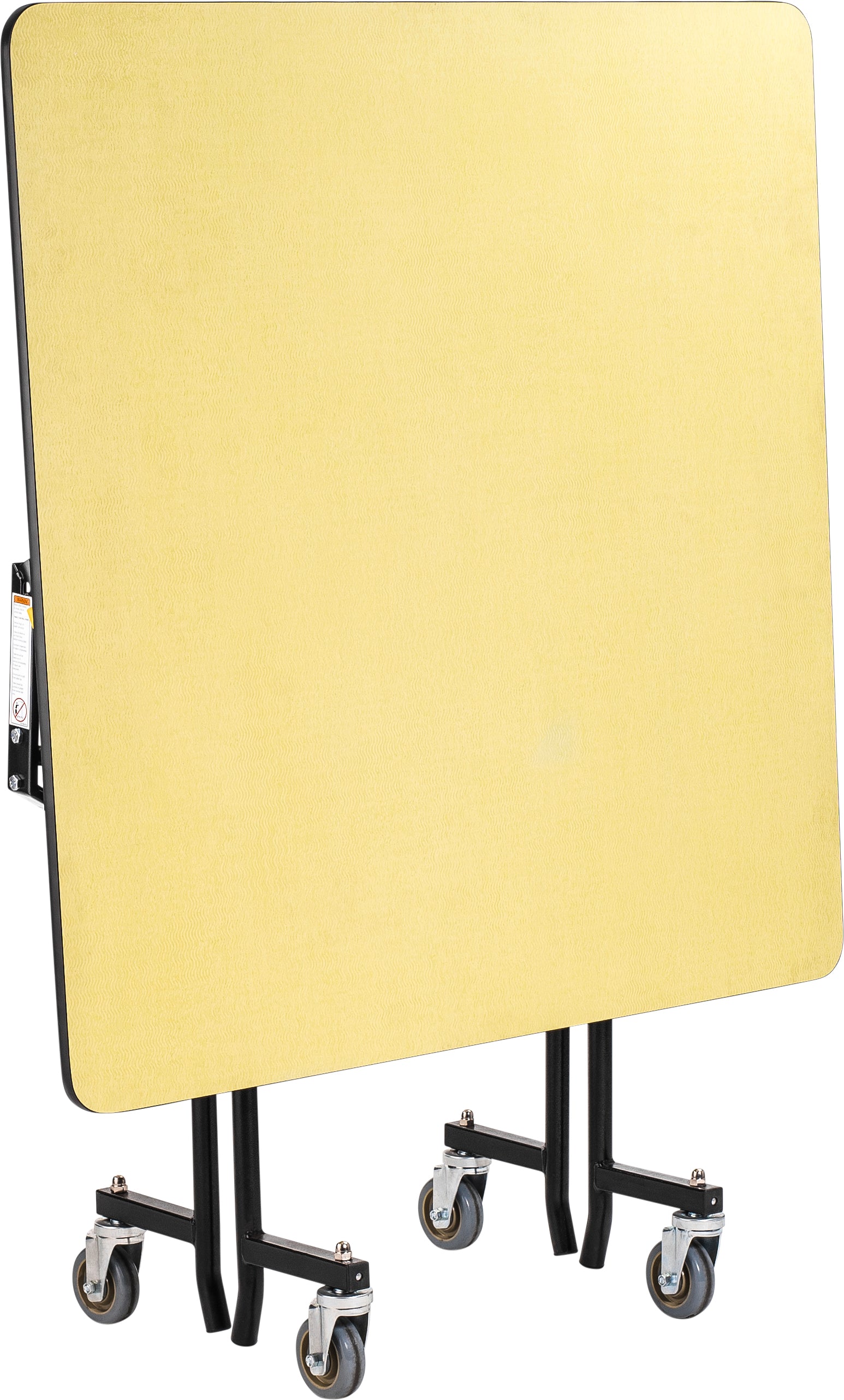 NPS® Mobile EasyFold Table, 48" Square, Plywood Core, Edge Type: Vinyl T-Mold, Frame Type: Chrome (Specify Laminate Color and Height)