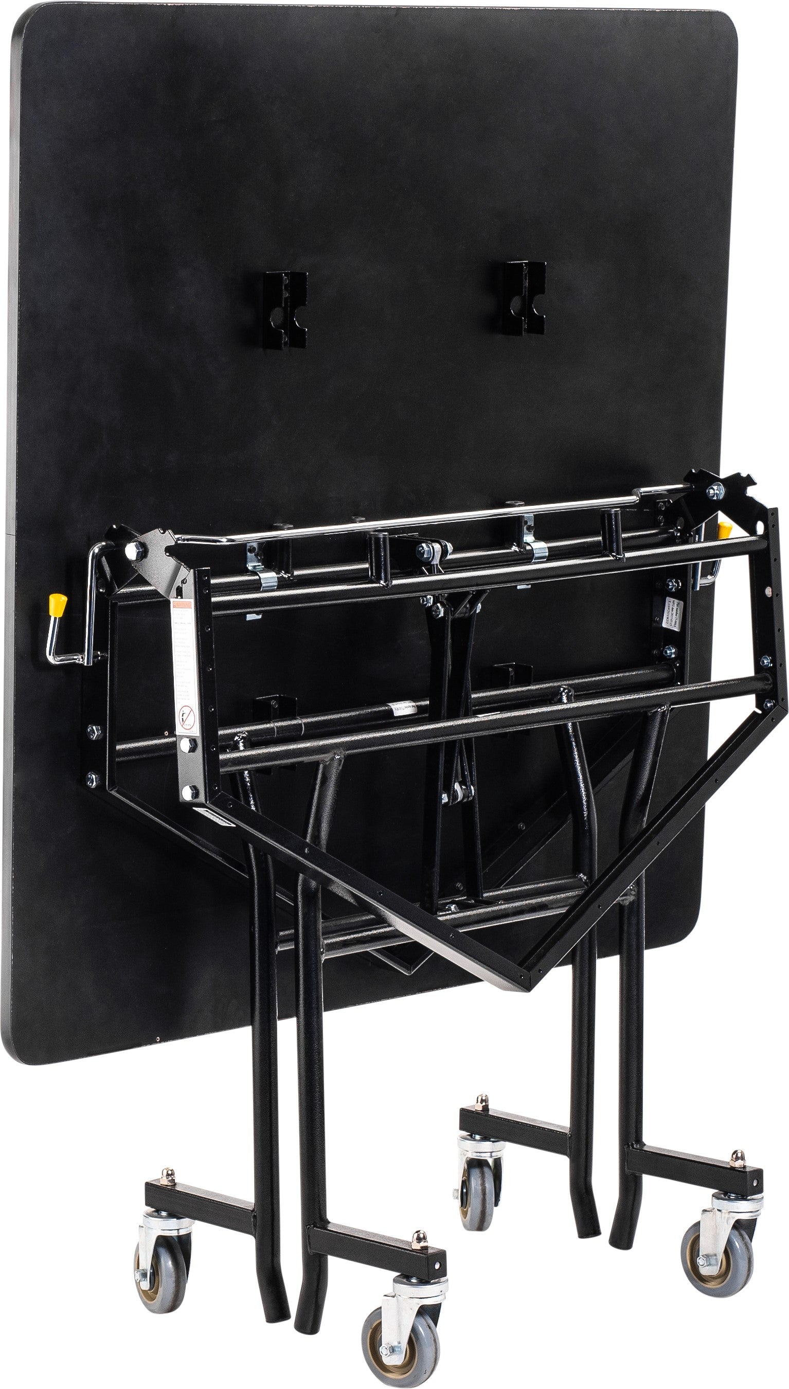 NPS® Mobile EasyFold Table, 48" Square, Plywood Core, Edge Type: ProtectEdge, Frame Type: Textured Black (Specify Laminate Color and Height)