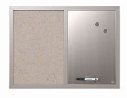 MasterVision Combo Silver Dry Erase & Gray Fabric Bulletin Board 18x24" Gray Frame
