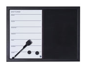 MasterVision Combo Magnetic Week Planner Dry Erase & Black Felt Board 18x24" Black Frame