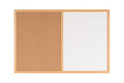 MasterVision Silver Easy Clean & Cork Combo Board 3"x 4"  - Oak Frame