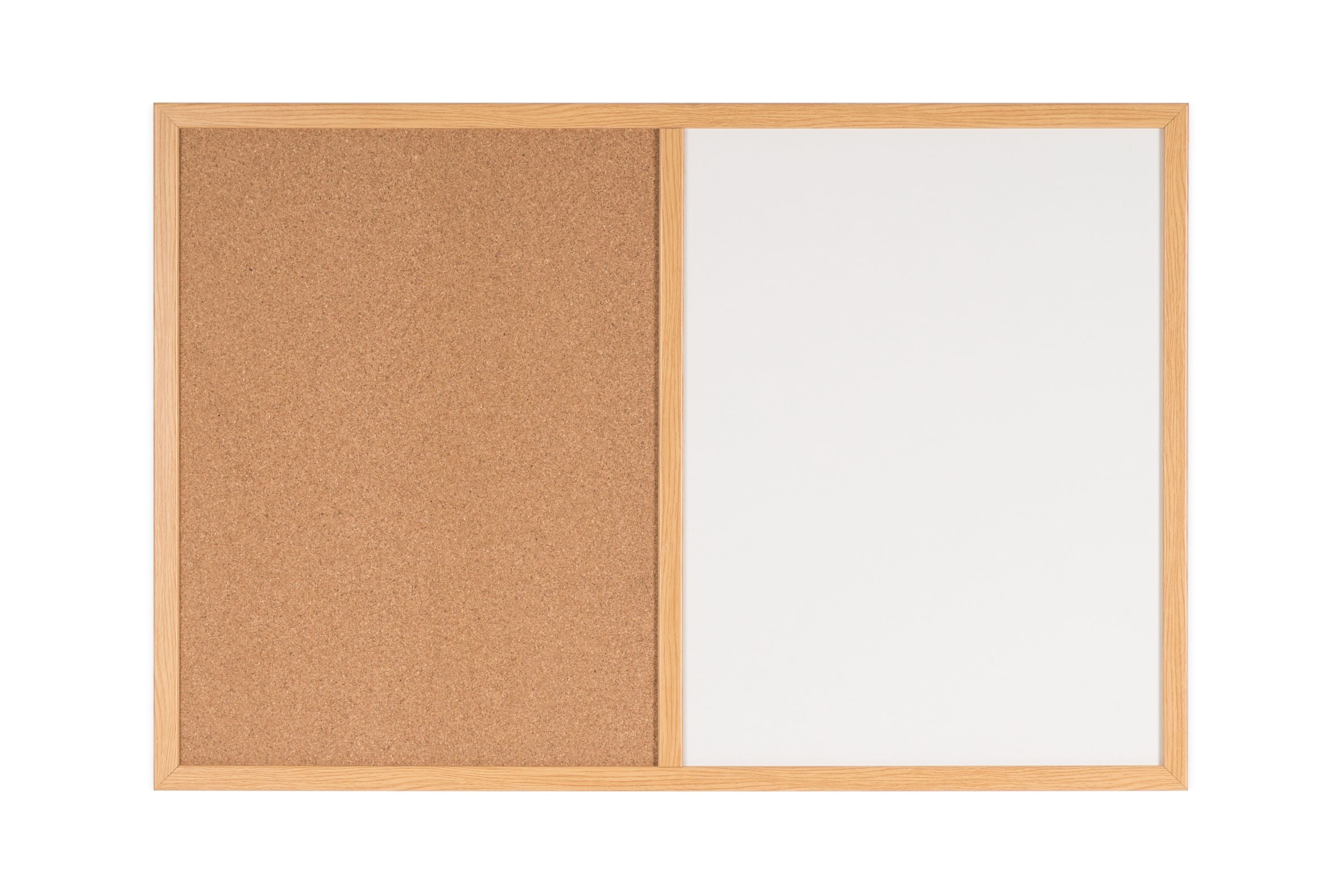 MasterVision Silver Easy Clean & Cork Combo Board 3"x 4"  - Oak Frame