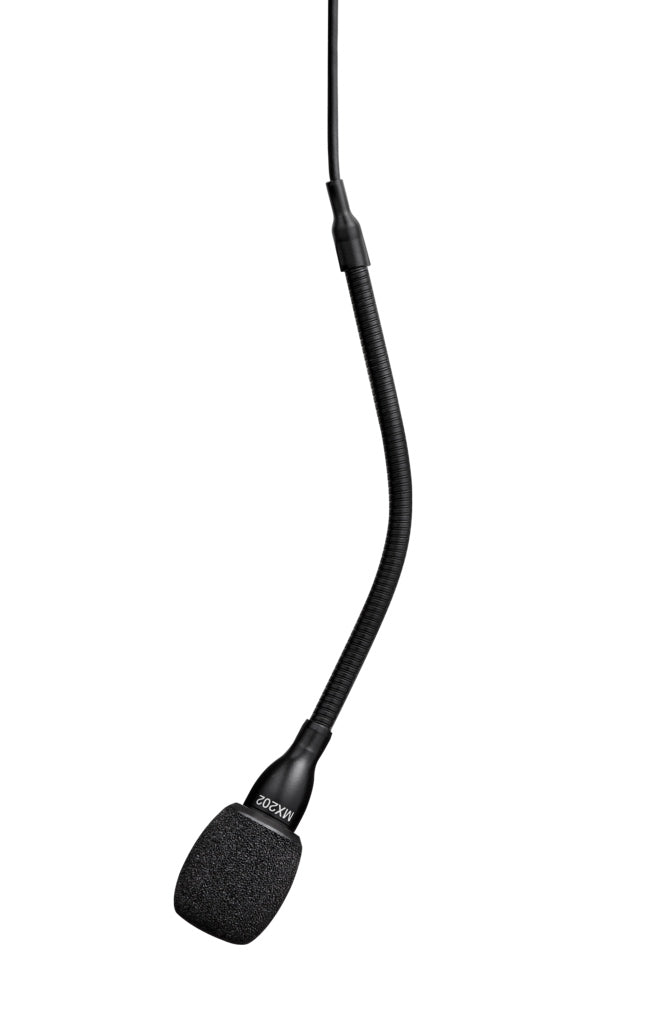 Shure M202B/C Microflex Overhead Mic. Cardioid Inline Preamp Black