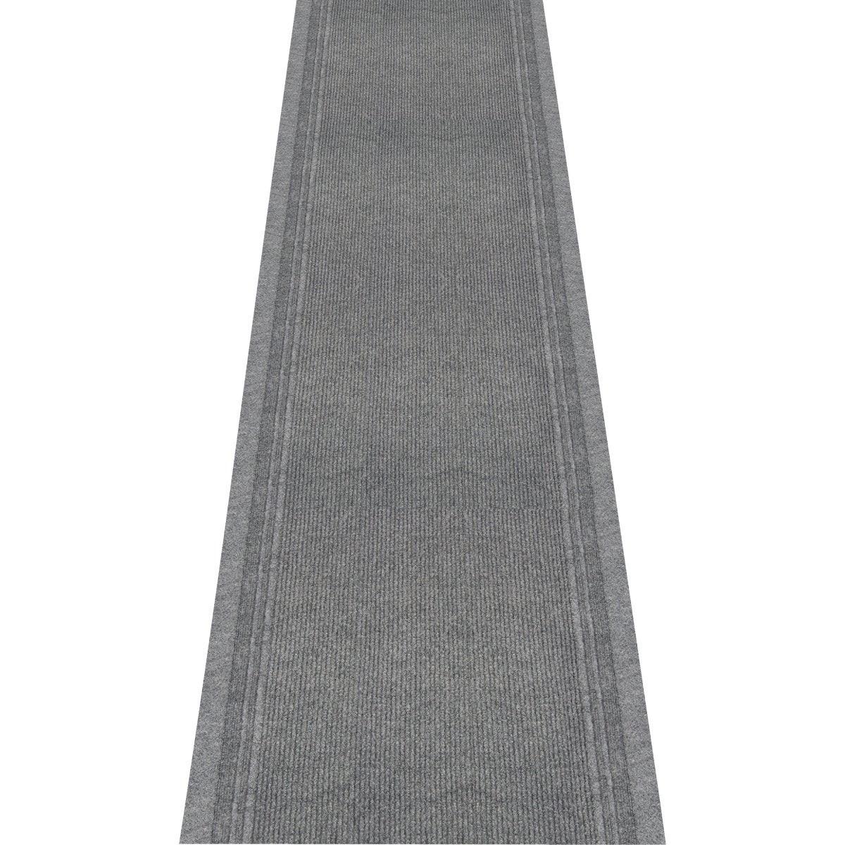 Multy Home Tracker 26 In. x 60 Ft. Gray Carpet Runner, Indoor/Outdooor