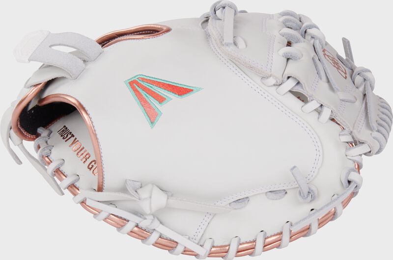 Easton Elite Series Jen Schroeder Catchers Mitt 33-Inch Softball Glove - Left Hand Thrower - White
