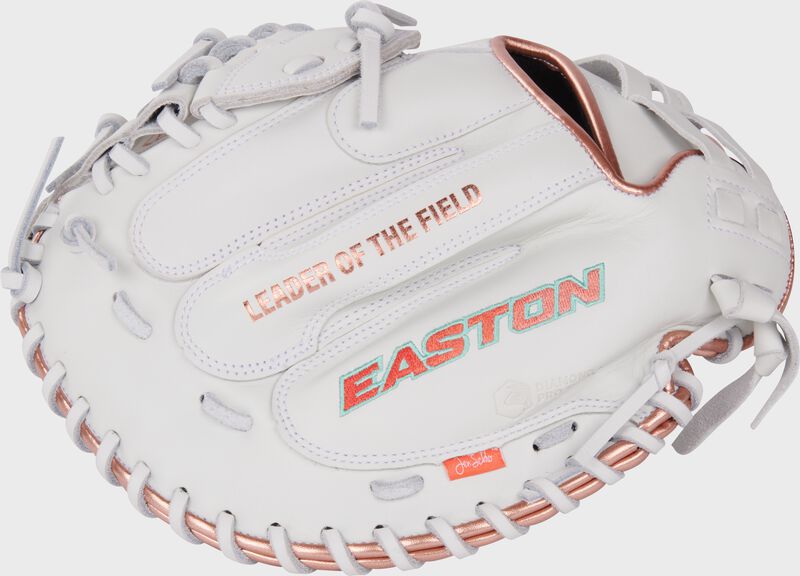 Easton Elite Series Jen Schroeder Catchers Mitt 33-Inch Softball Glove - Left Hand Thrower - White