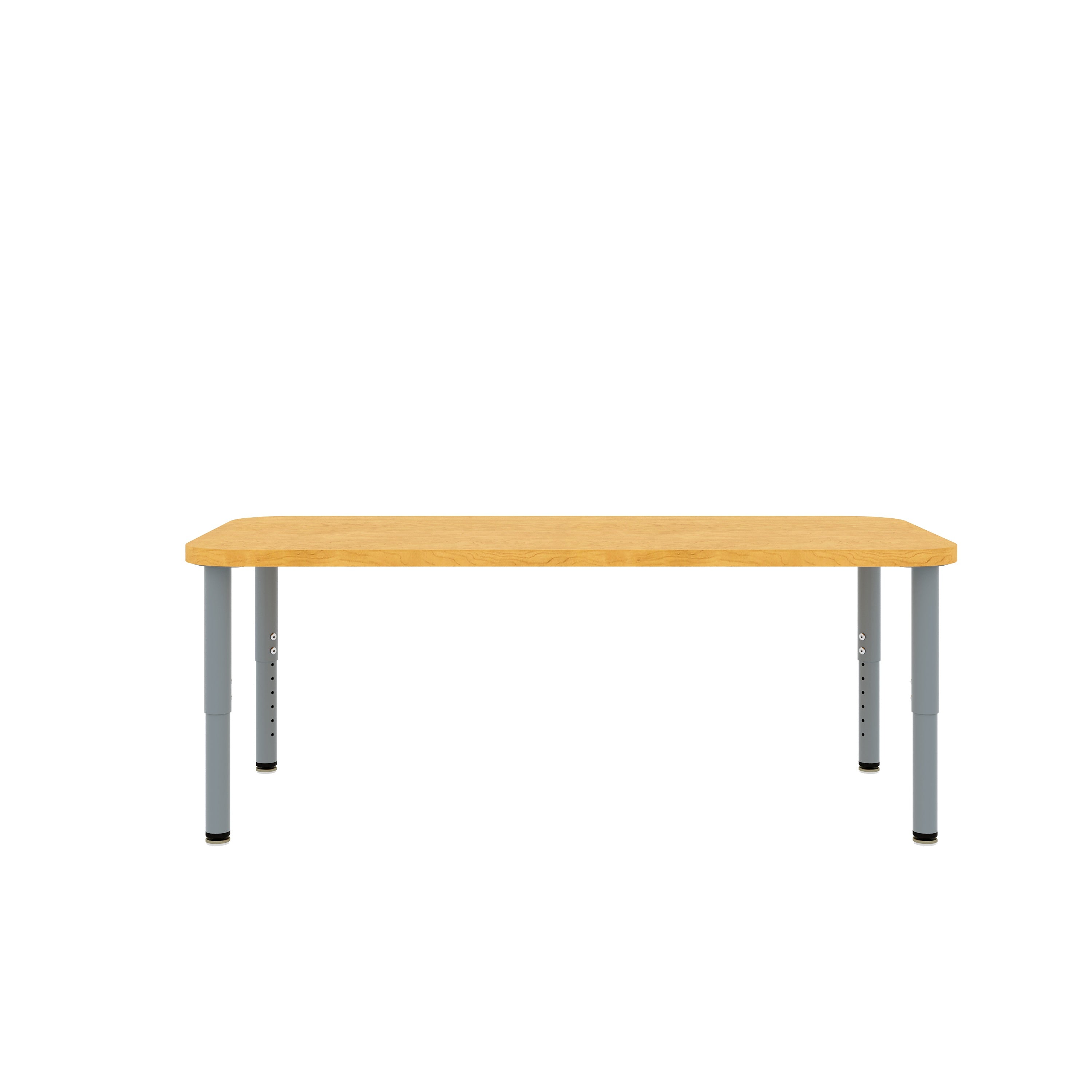 Rectangular Table, Adjustable Height Legs, Table Top Height Range 14" to 23", Ready-To-Assemble, Maple/Maple, 14-23"H x 48"W x 24"D