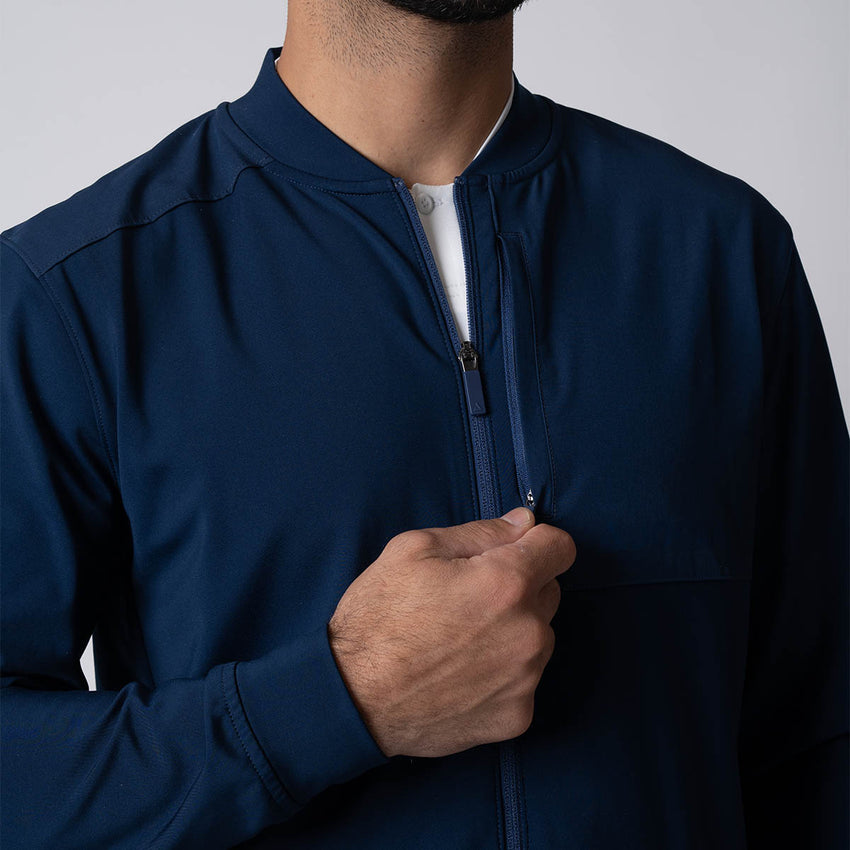 Men's Warm Up Full Zip Jacket (Navy) - XXL