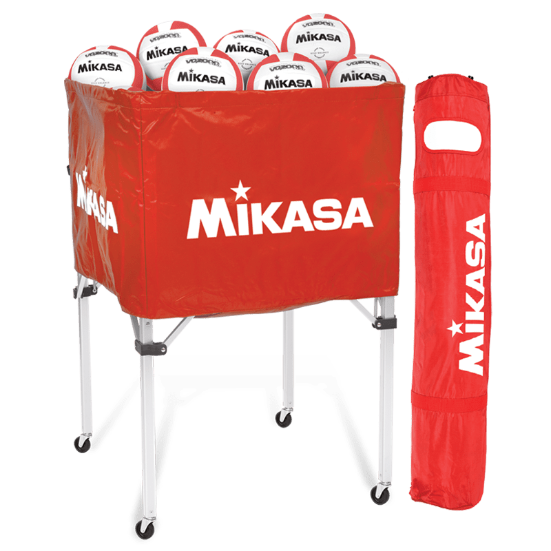 Essentials/Accessories, Ball Carts - Classic Collapsible Volleyball Cart With Carrying 6 Ball Bag, Scarlet