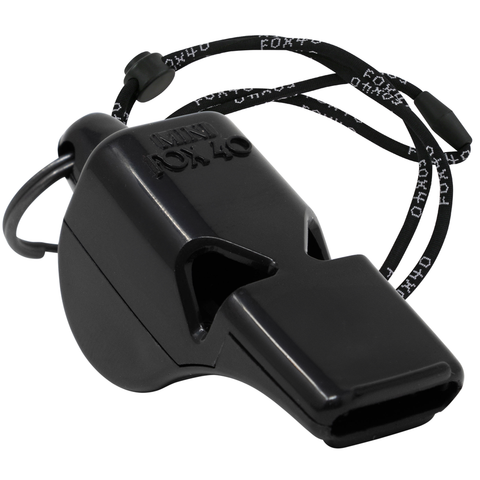 Mini Safety W/ Breakaway Lanyard Whistle - BLACK