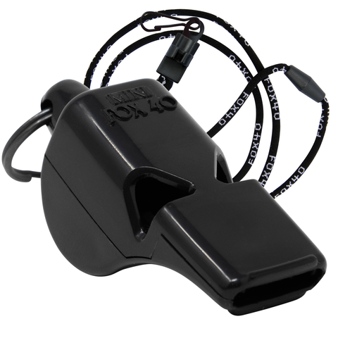 Mini Official W/ P.T.S. Lanyard Whistle - BLACK