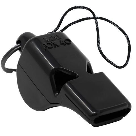 Mini Official W/ Wrist Lanyard Whistle - BLACK