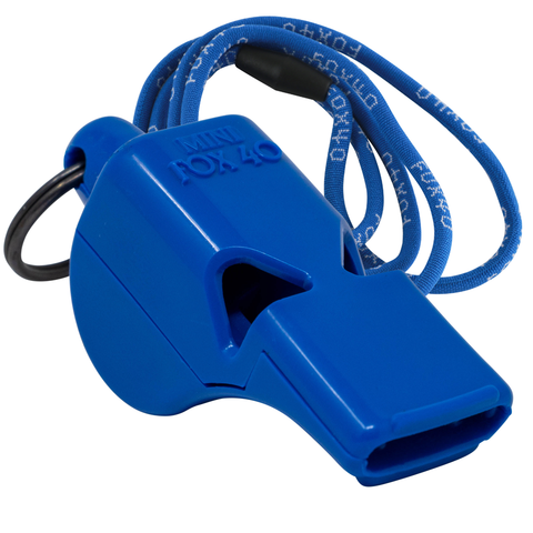 Mini Safety W/ Breakaway Lanyard Whistle - BLUE