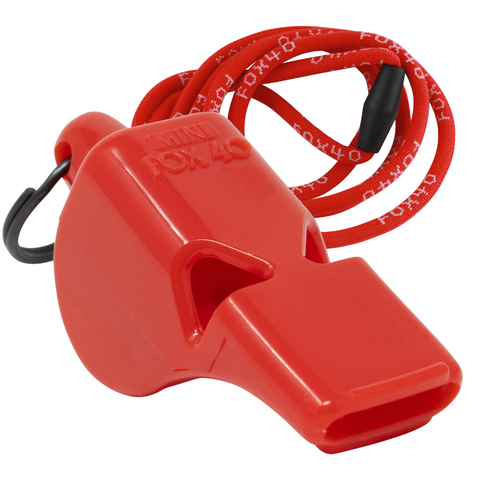 Mini Safety W/ Breakaway Lanyard Whistle - RED