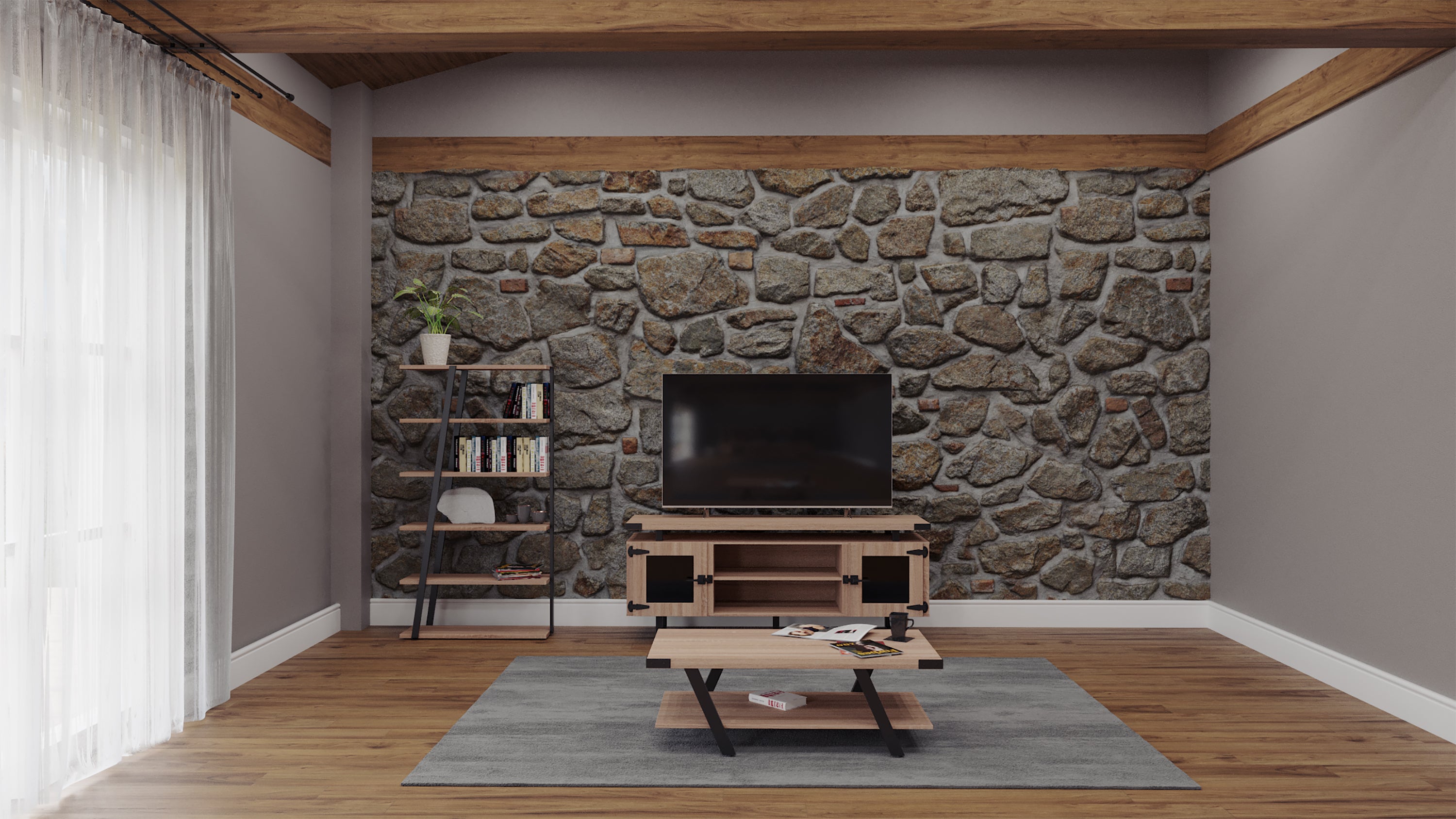 Mirella 5 Shelf Bookcase