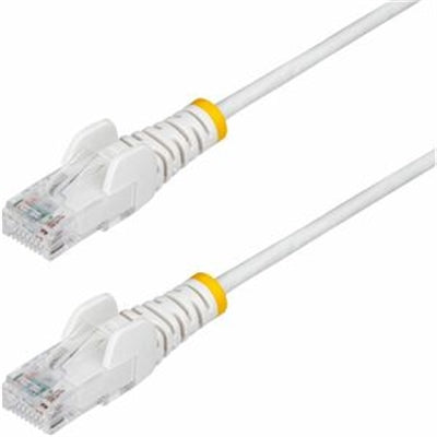 10ft White Slim Cat6 Ethernet Cable, Snagless, 100w Poe, Utp, Lszh, 28awg Bare C