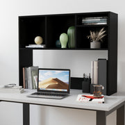 Lotus Desktop Bookshelf Storage Organizer with Multiple Cubbies in Black
