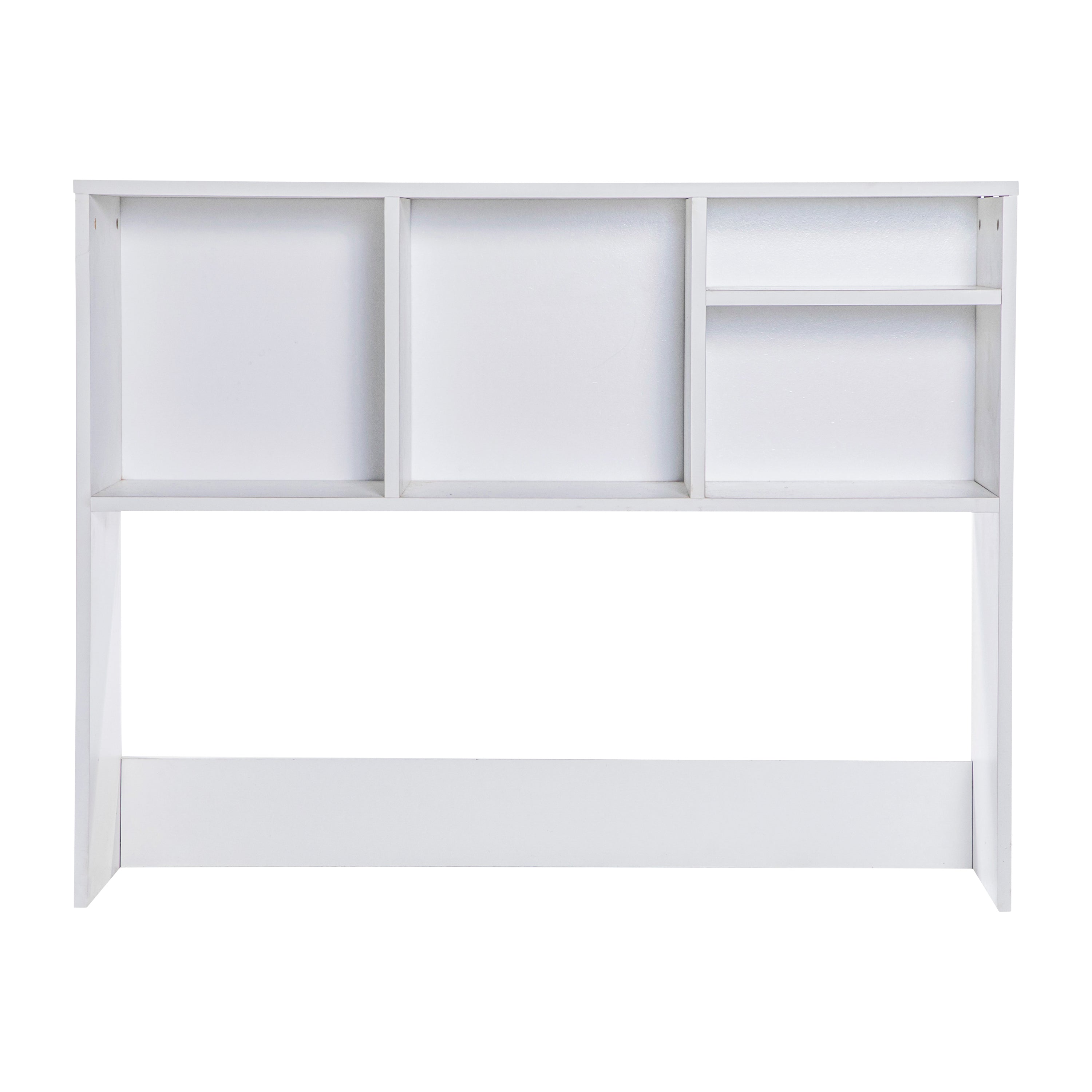 Lotus Desktop Bookshelf Storage Organizer with Multiple Cubbies in White