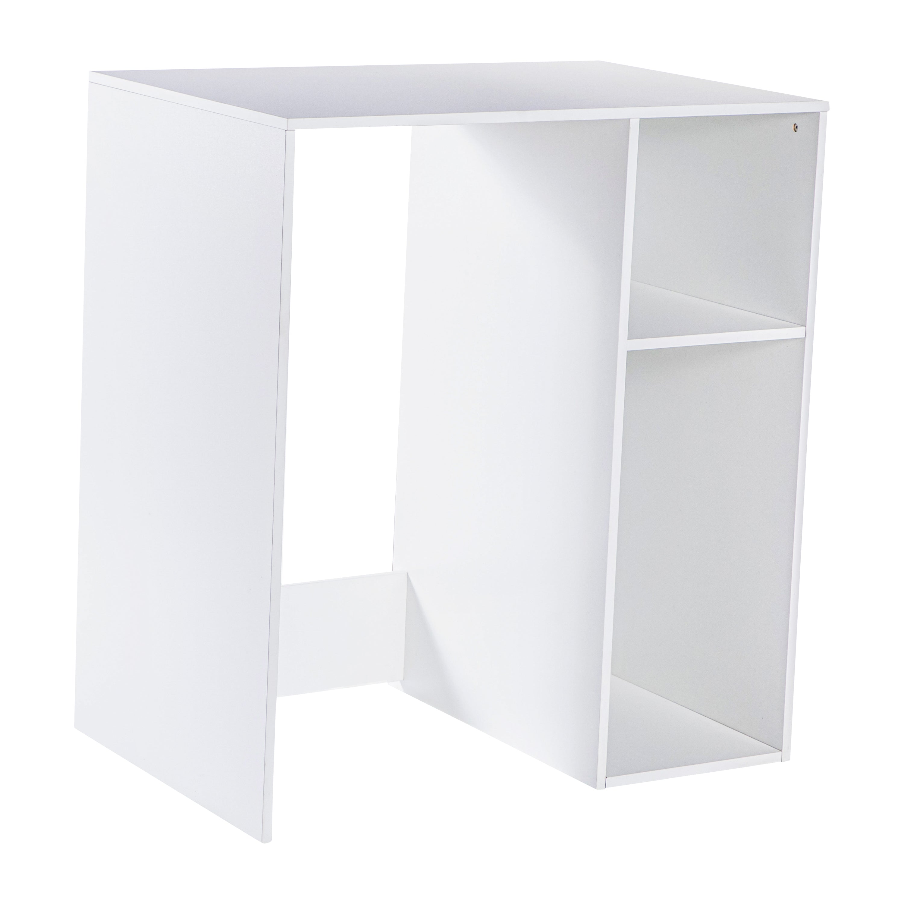 Lotus Mini Fridge Bookshelf Storage Station Organizer with Cubbies in White