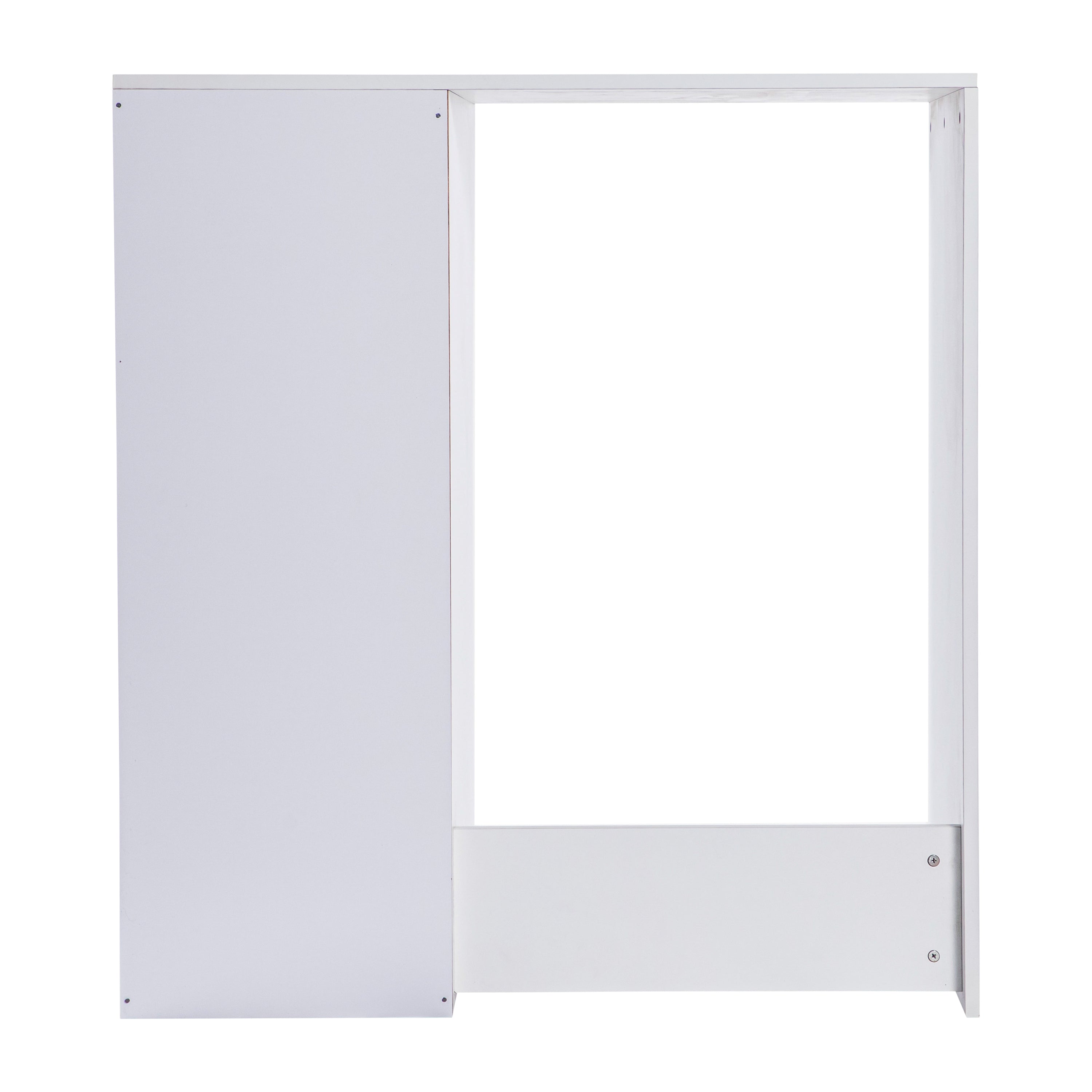 Lotus Mini Fridge Bookshelf Storage Station Organizer with Cubbies in White