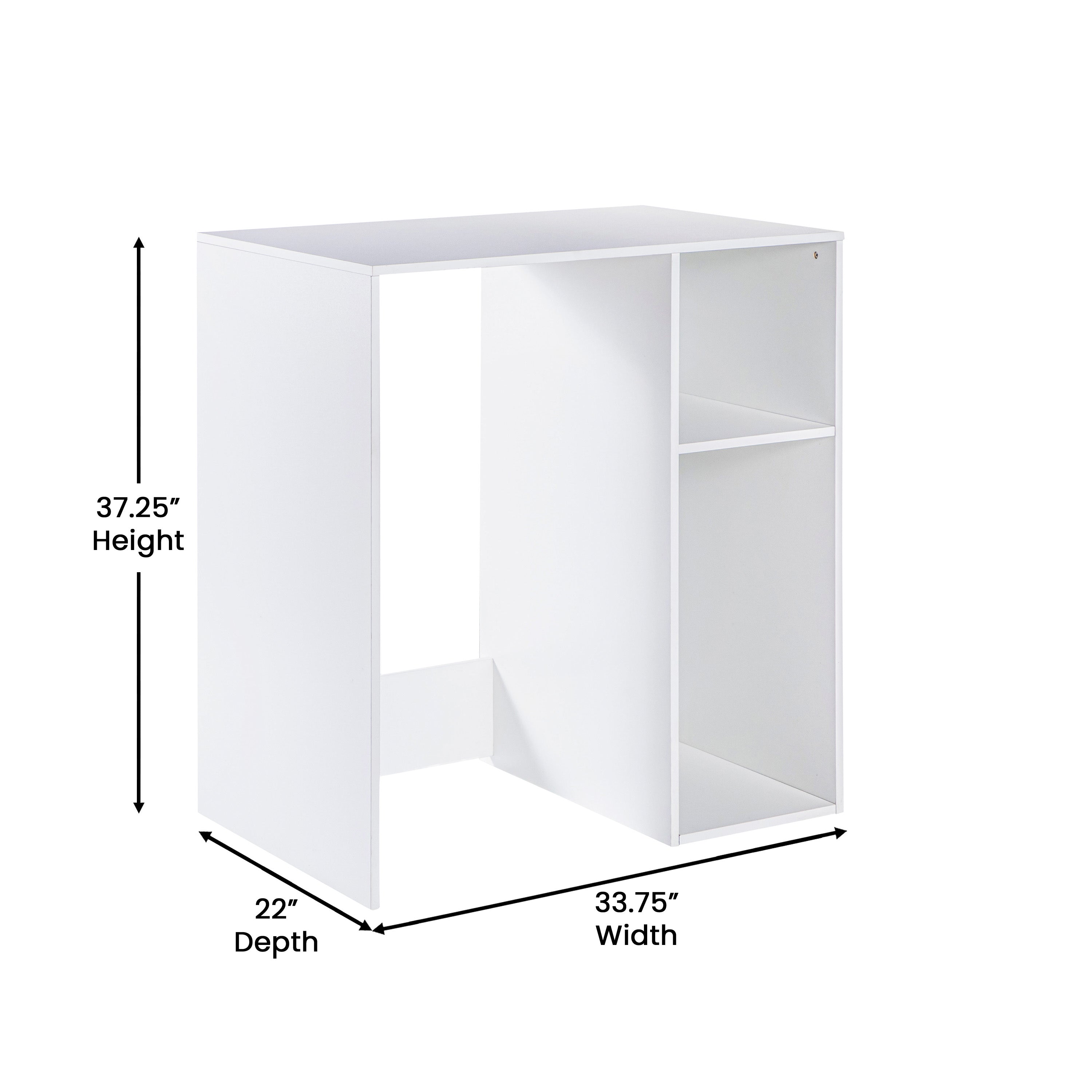 Lotus Mini Fridge Bookshelf Storage Station Organizer with Cubbies in White