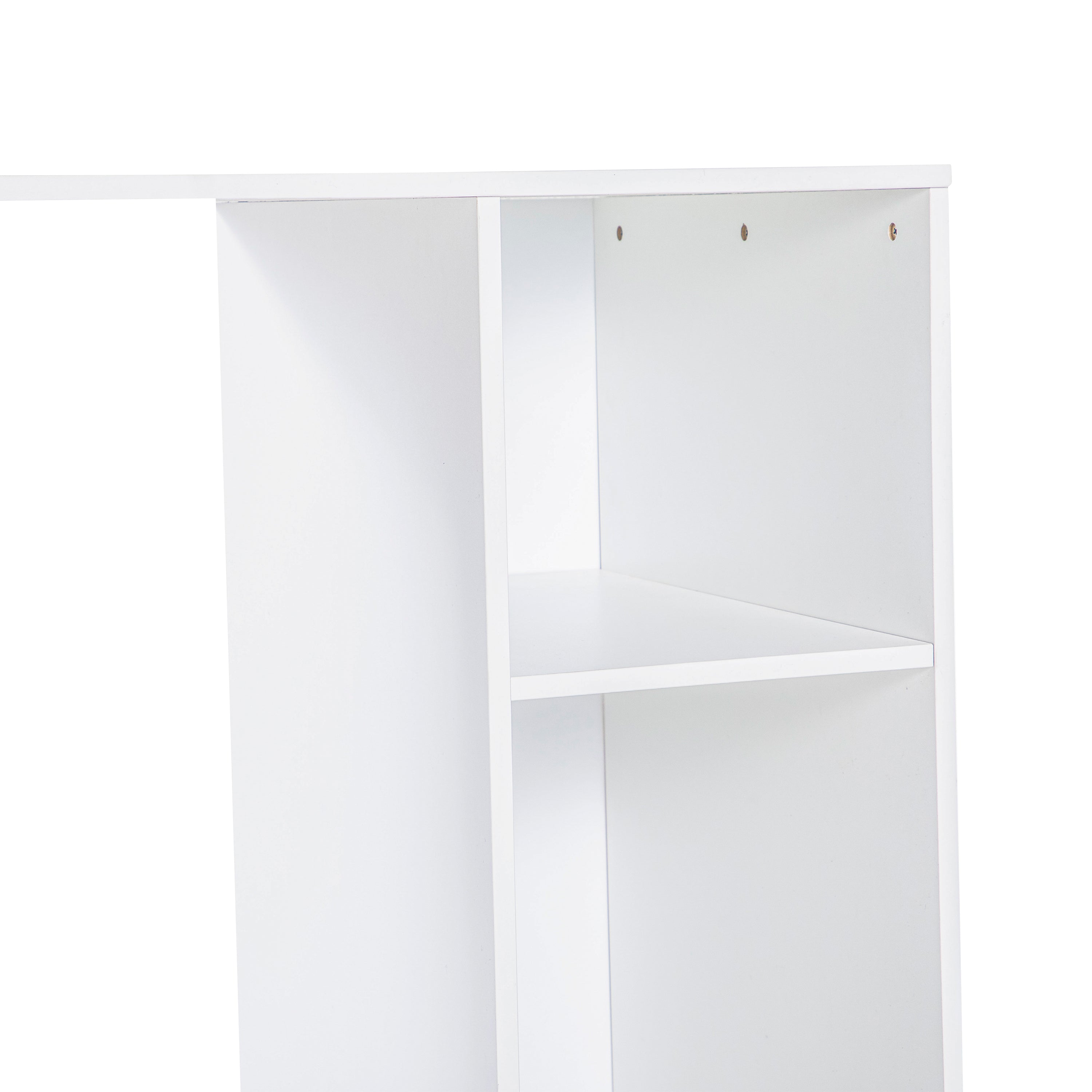 Lotus Mini Fridge Bookshelf Storage Station Organizer with Cubbies in White